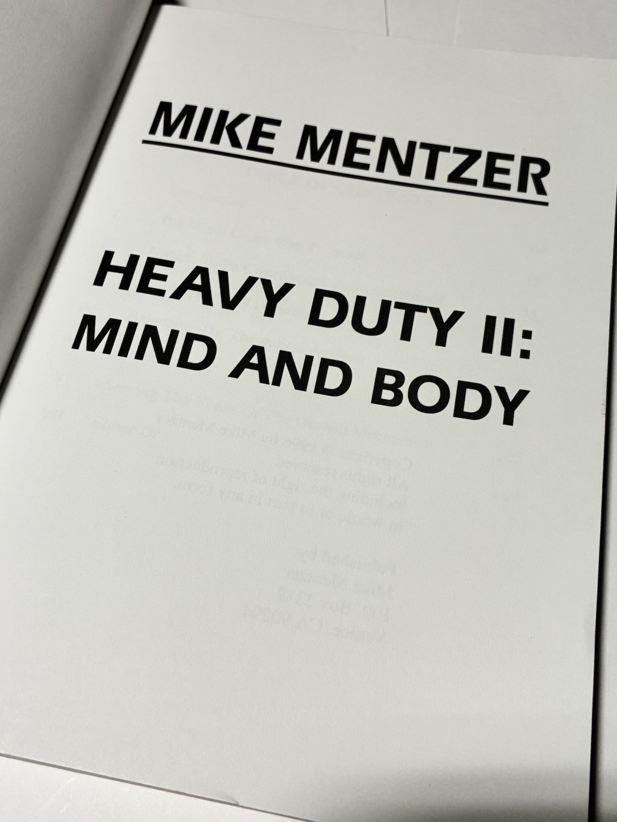 Mike Mentzer Heavy Duty II: Mind And Body Bodybuilding 1996
