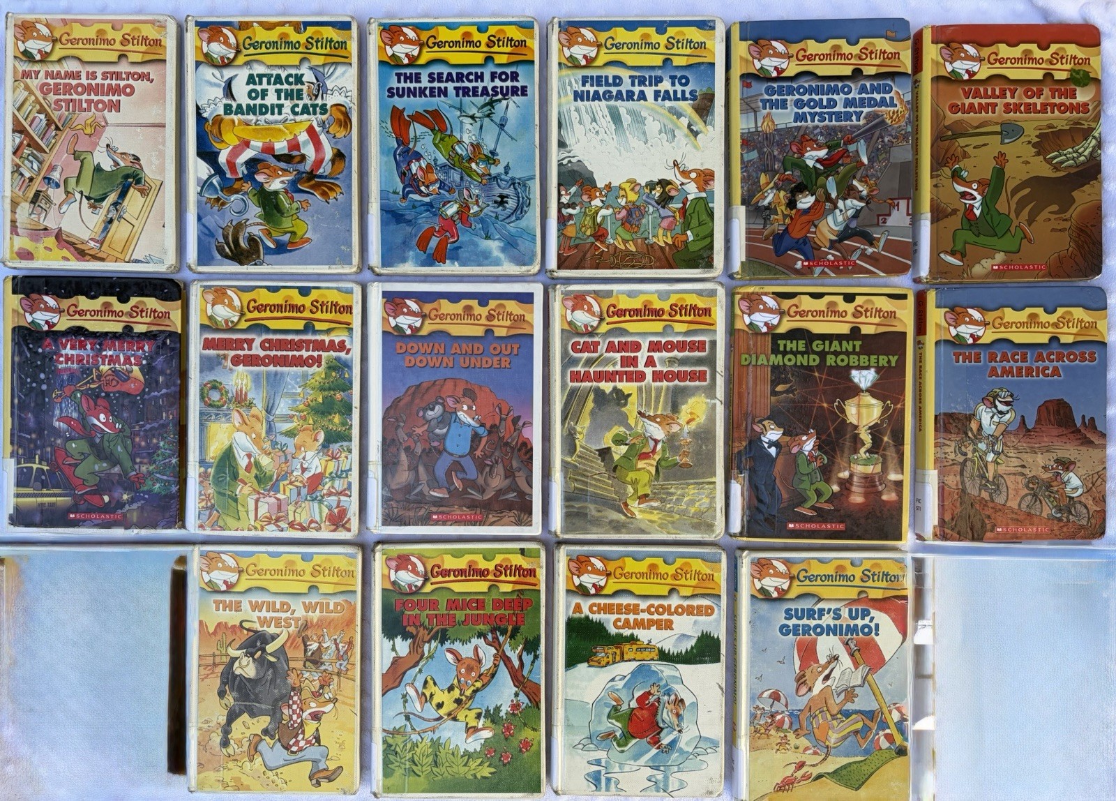 Geronimo Stilton Hardcover Book Lot Scholastic Illustrated Ages 9-12 Ex Libris