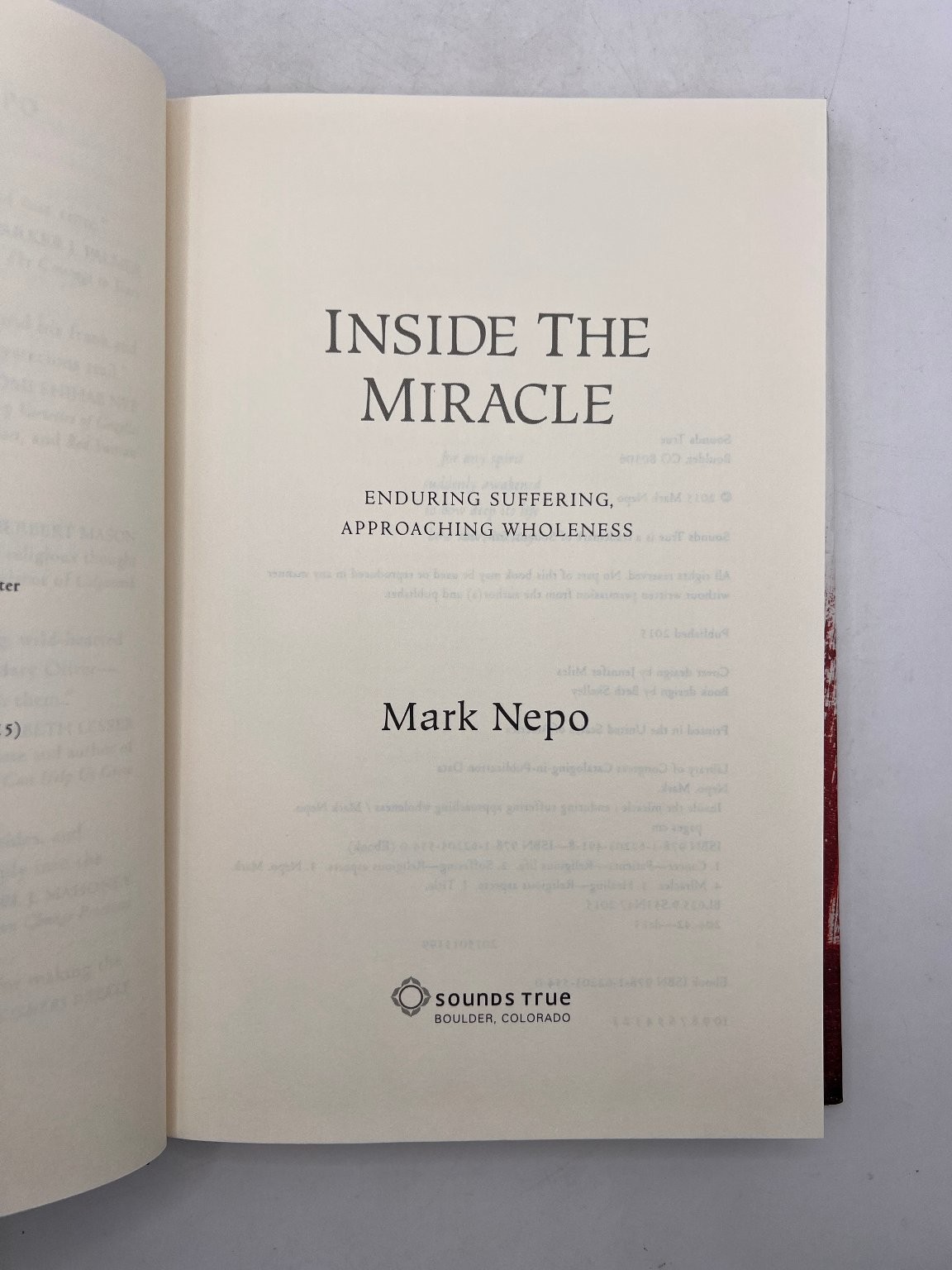 Mark Nepo Inside The Miracle Enduring Suffering Hardcover Book 2015