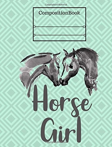 HORSE GIRL COMPOSITION BOOK – GRAPH PAPER, 4X4 GRID: 7.44 By Rengaw Creations