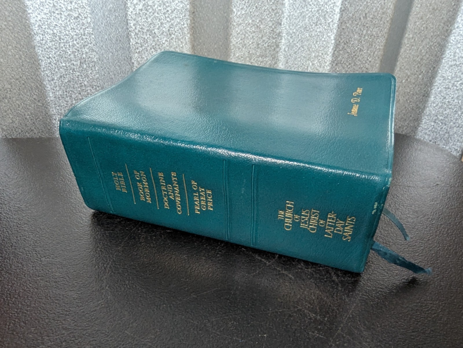 LDS Quad Scriptures Teal 7-1/2 X 5-1/2” 1979 Good Condition Bible Book Mormon