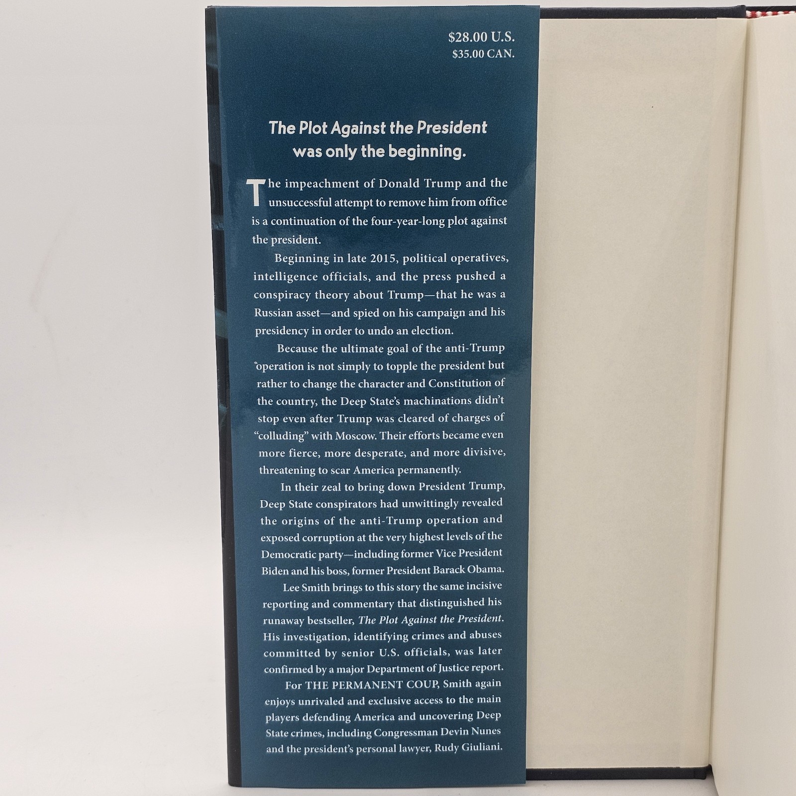 The Permanent Coup Lee Smith 2020 1st Ed HC w/DJ Trump Politics