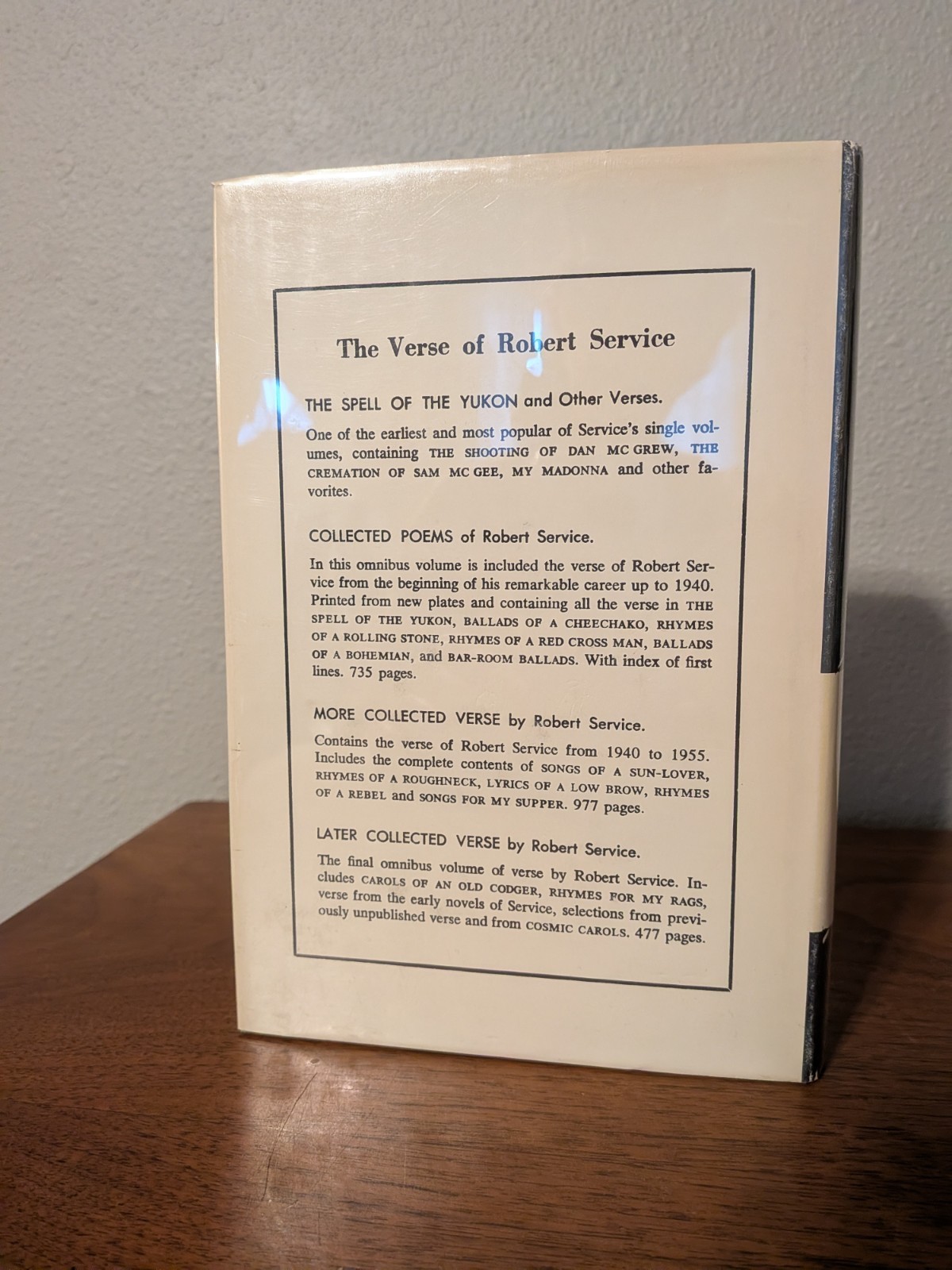 Collected Poems – Robert Service – 1940 HC/DJ – Dodd Mead – Yukon Poetry Classic
