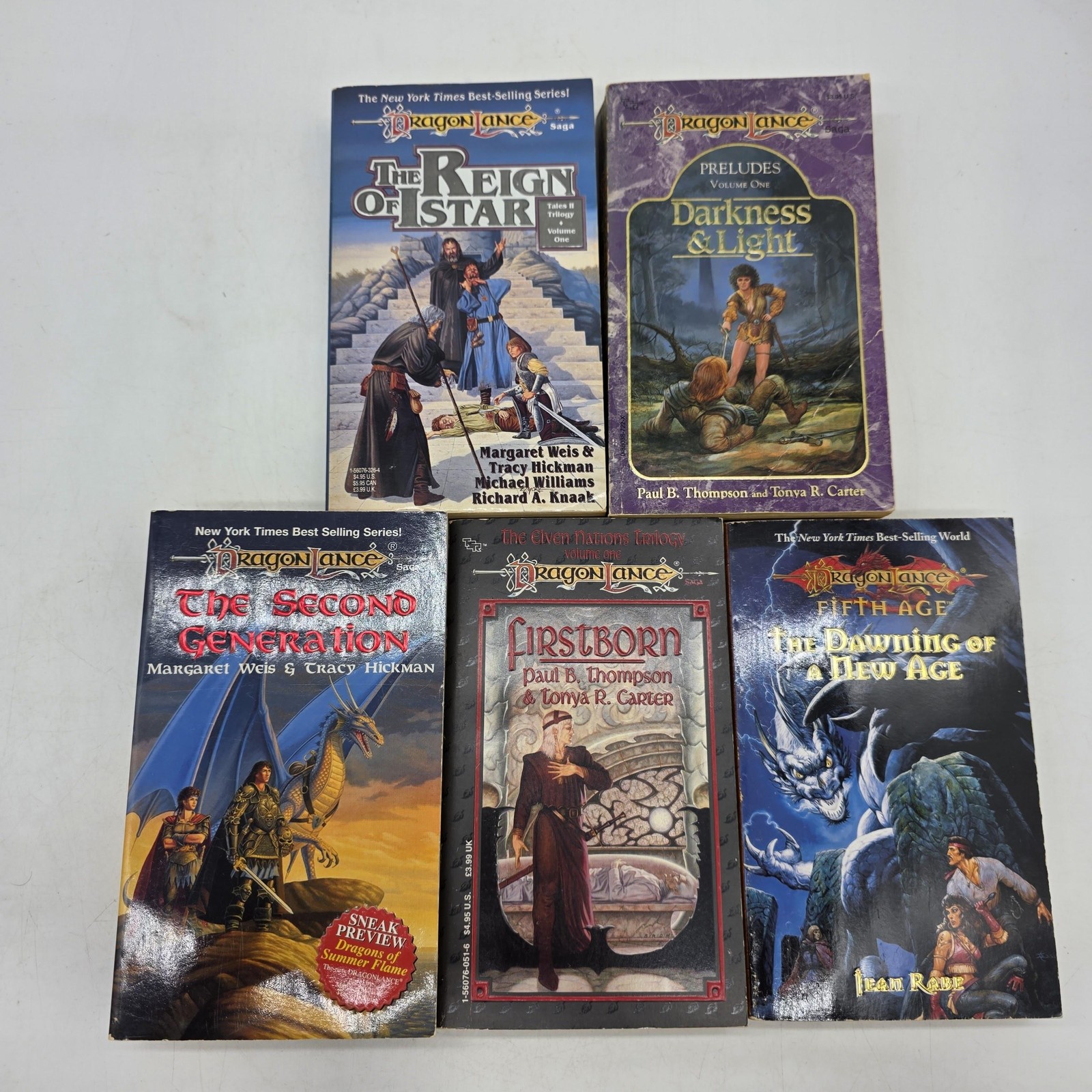 Vintage Dragonlance Reign Of Istar Weis TSR PB Lot Fantasy Novels Multicolor