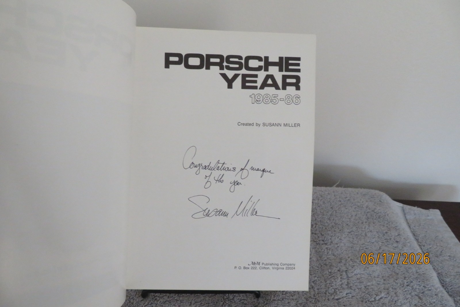 Porsche Year 1985 – 86 Signed By Susann Miller 944 GTR/962/Daytona Lemans PB