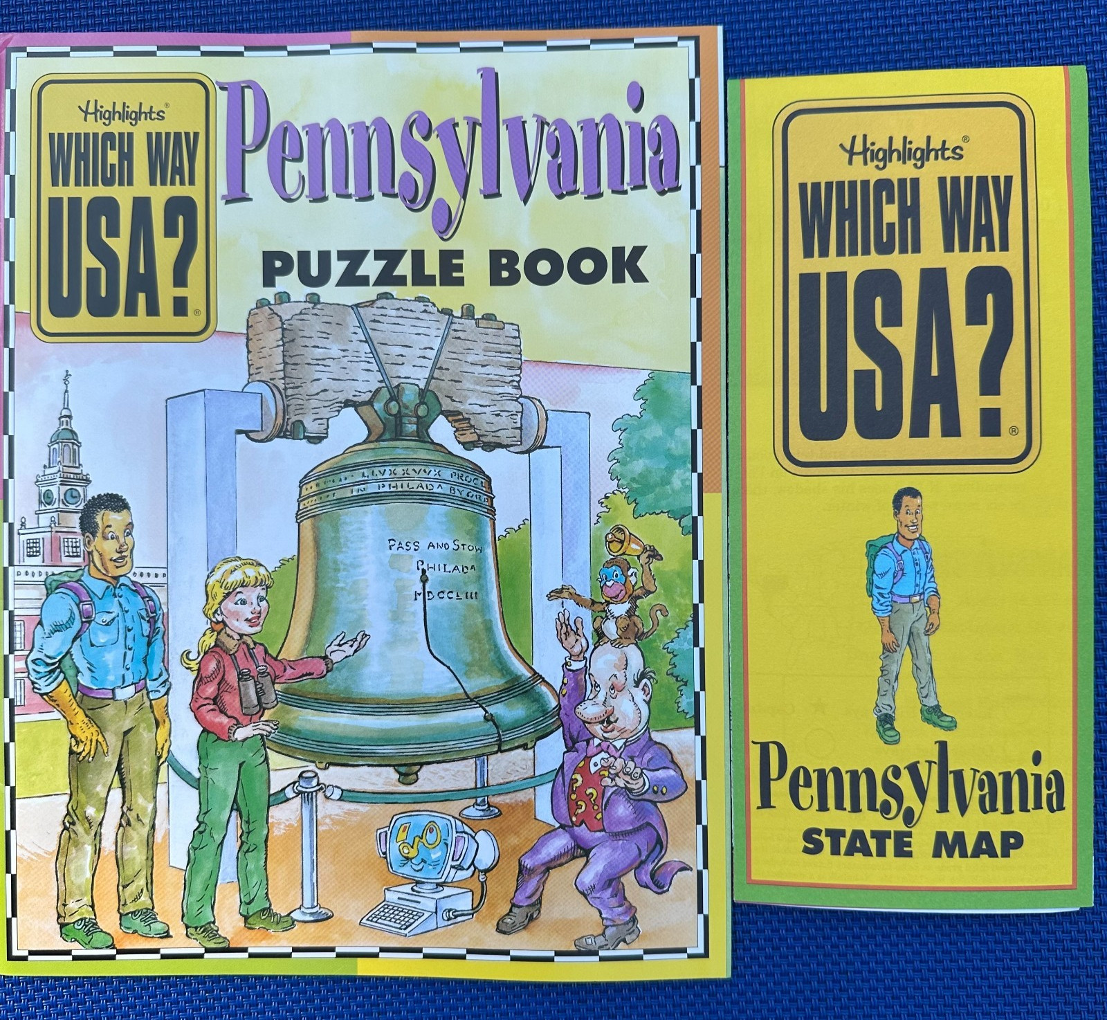 Highlights Which Way USA Puzzle Book With Map, Unused PENNSYLVANIA