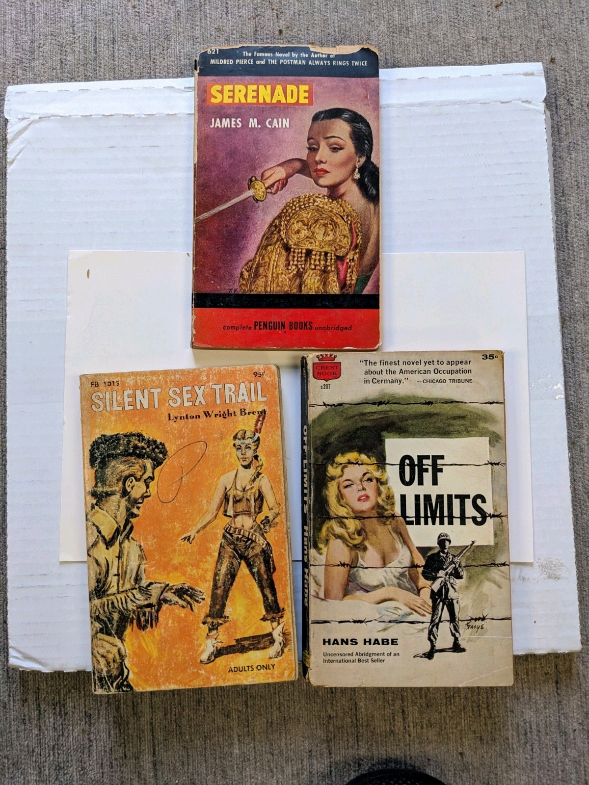 Antique Pulp Fiction Mystery Sex Crime Paperback Book Lot Of 3 40s, 50s, 60s
