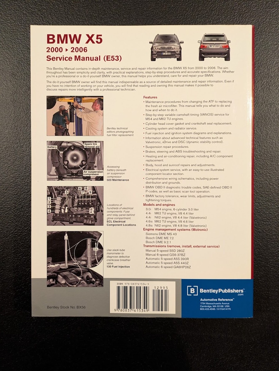 BMW X5 (E53) Service Manual by Bentley. Supports all models – 2000-2006