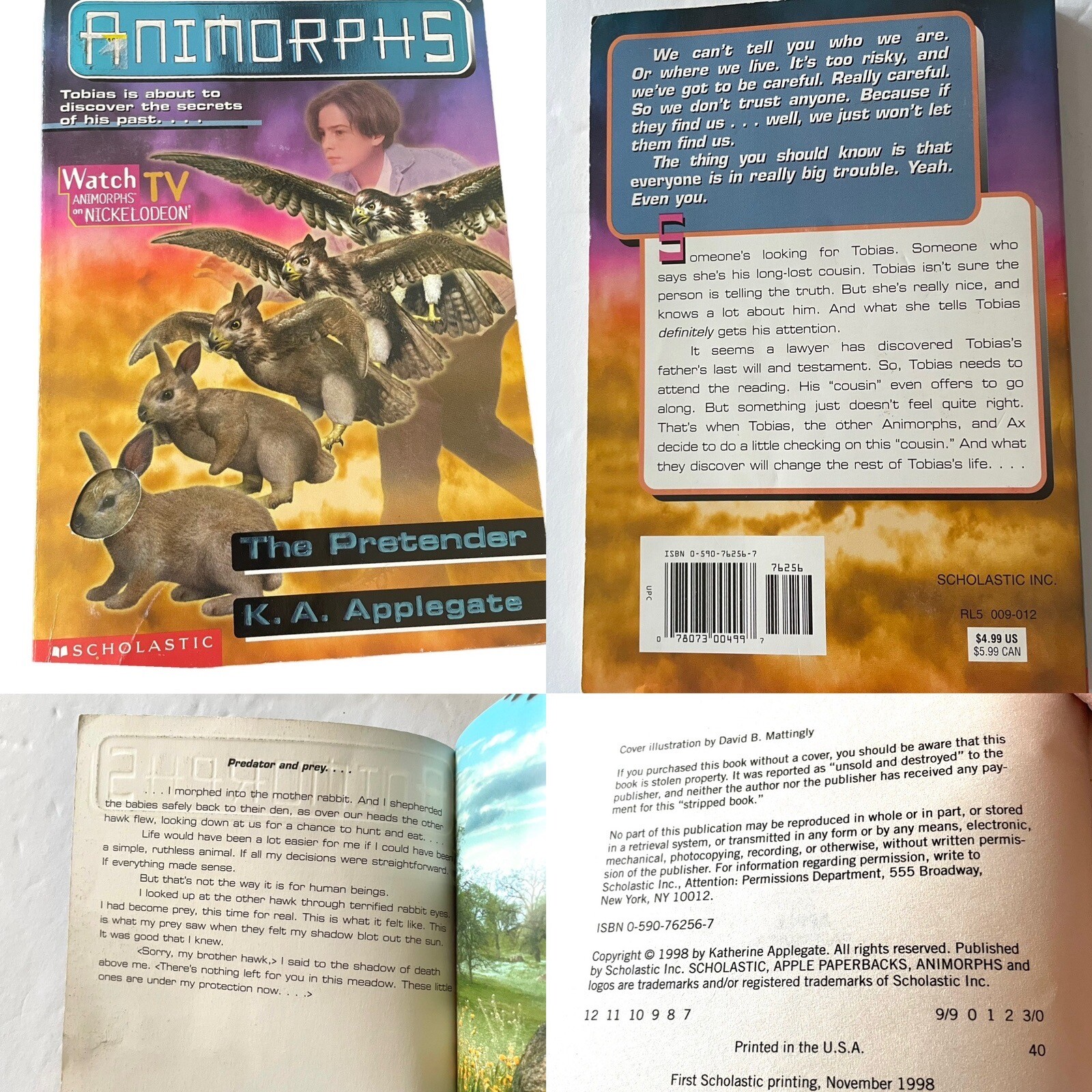 Animorphs Andalite Chronicles Vintage Applegate Kid’s Scholastic 7 Paperbacks