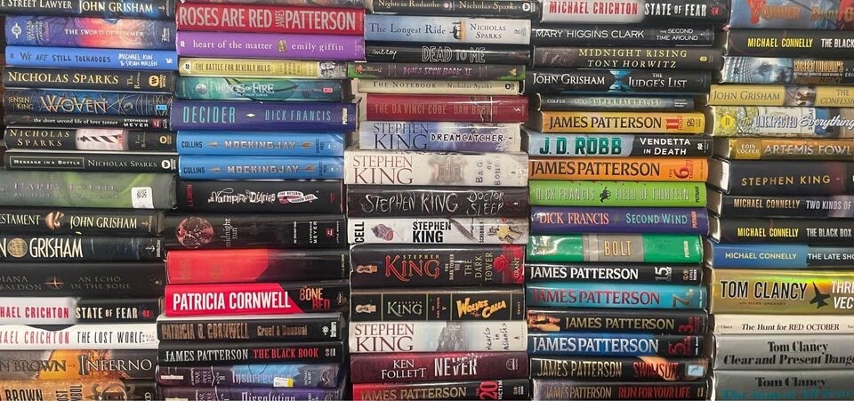 20 LBS (Pounds) of Hardcover Books Lot – Fiction, Random Mix (HC, DJ)