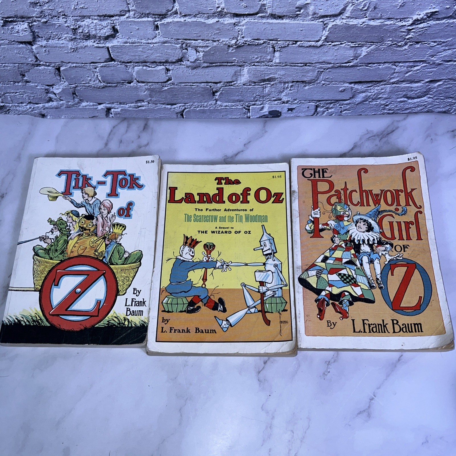 (3) VTG L. Frank Baum Paperback Books Tik-Tok Of Oz/Patchwork Girl/Land Of Oz
