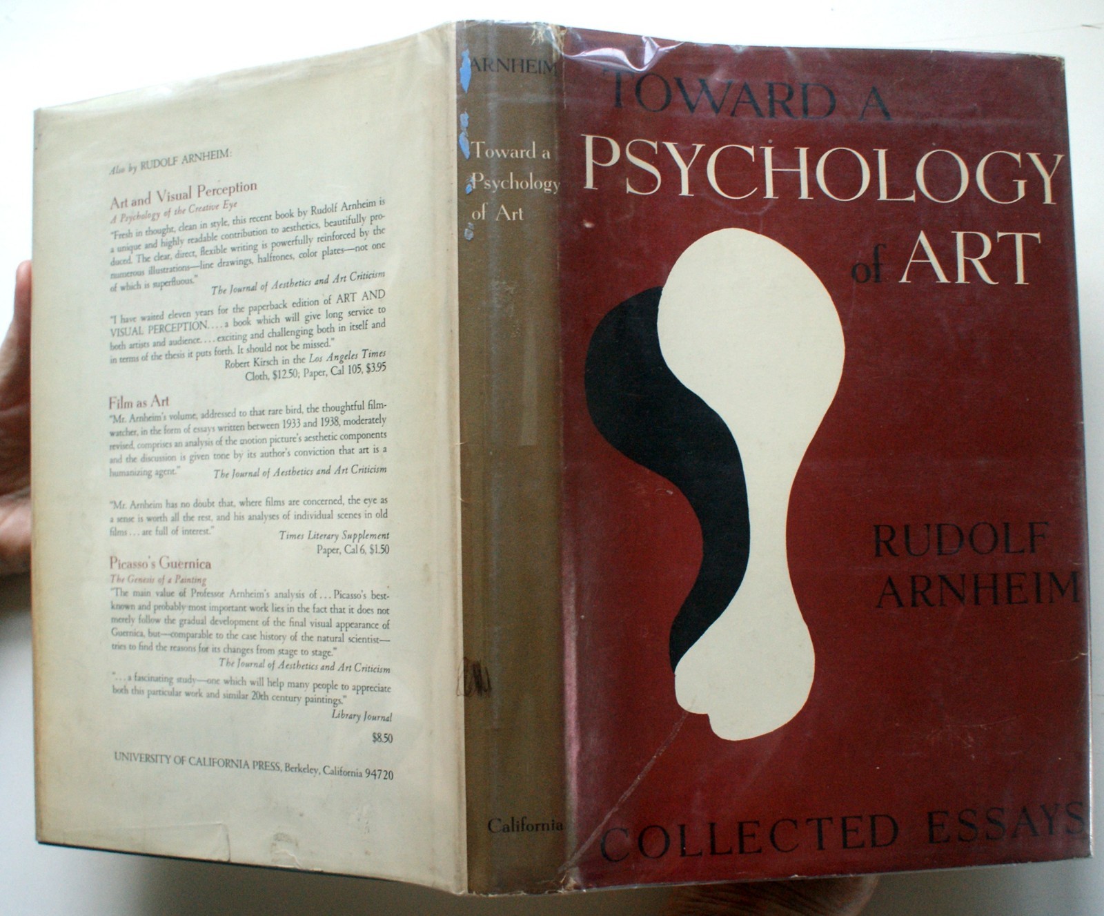 TOWARD A PSYCHOLOGY OF ART Collected Essays R. Arnheim 1967 HC SIGNED [451]