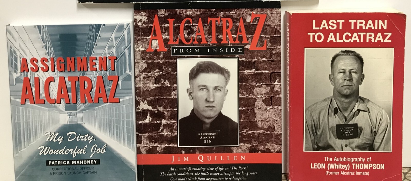 3 Alcatraz books ALL SIGNED Whitey Thompson Jim Quillen Patrick Mahoney