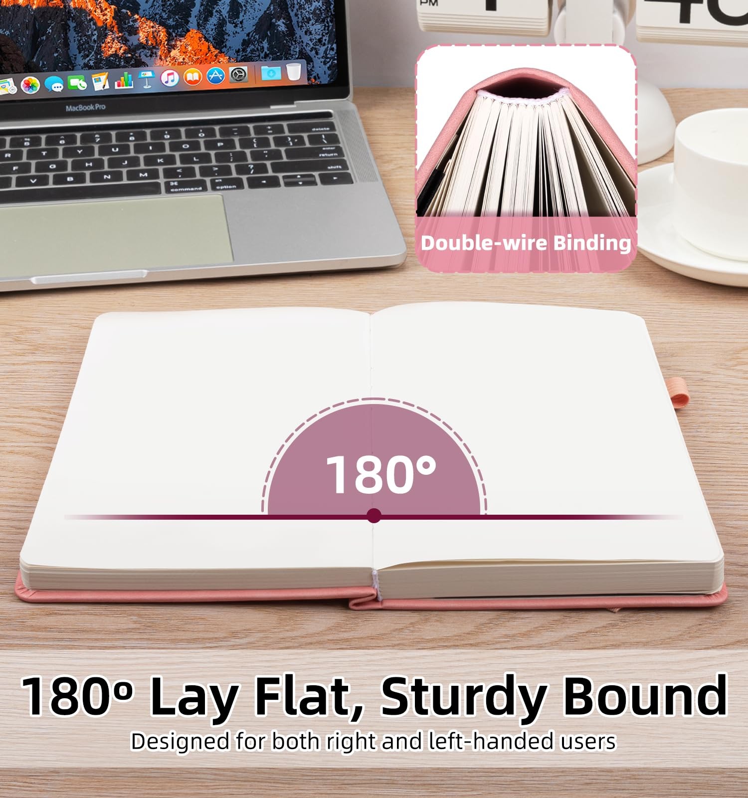 ALKALO Blank Journal Notebook 365 Pages, A5 Leather Sketch Book for Drawing W…