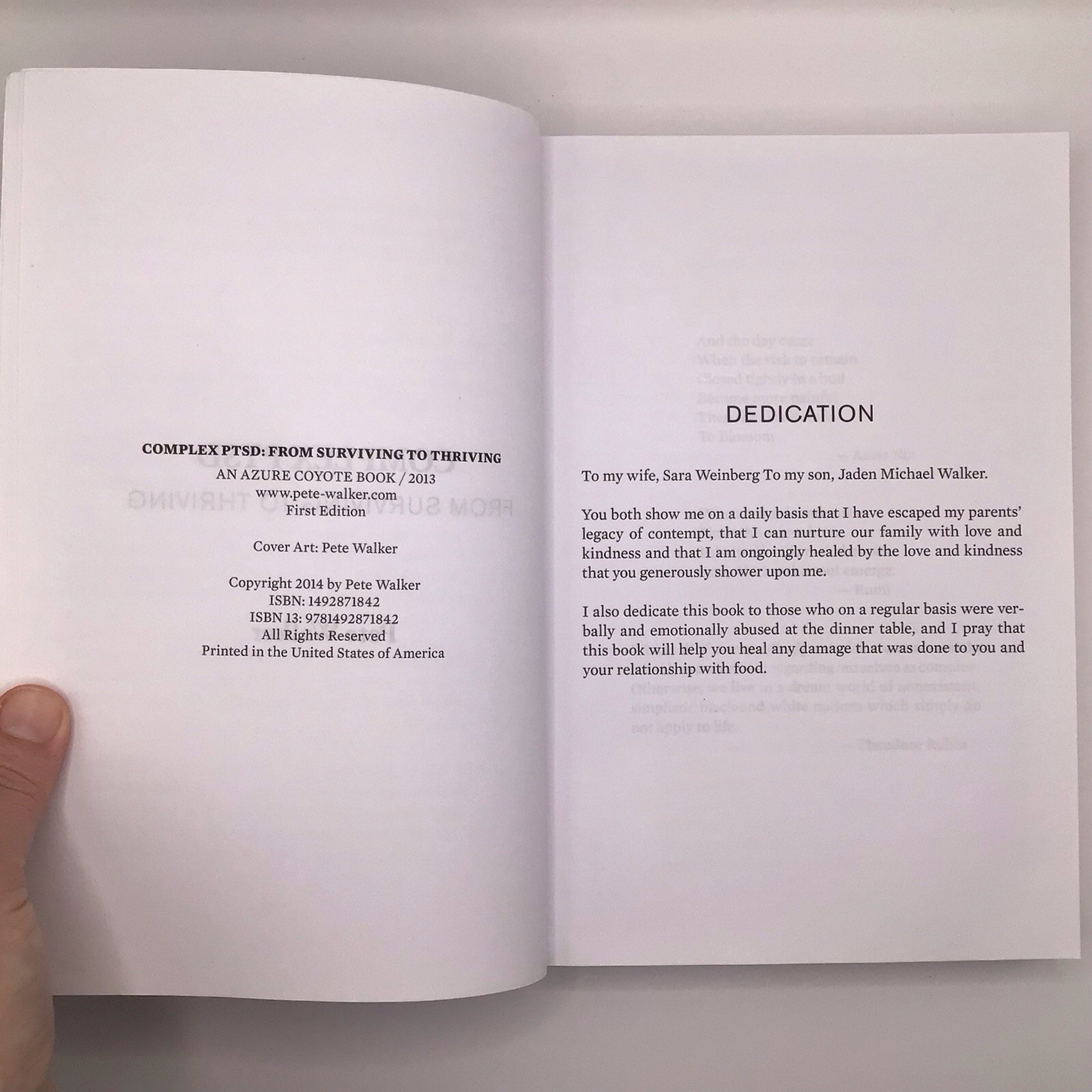 Complex PTSD Surviving to Thriving Map And Guide First Edition By Pete Walker