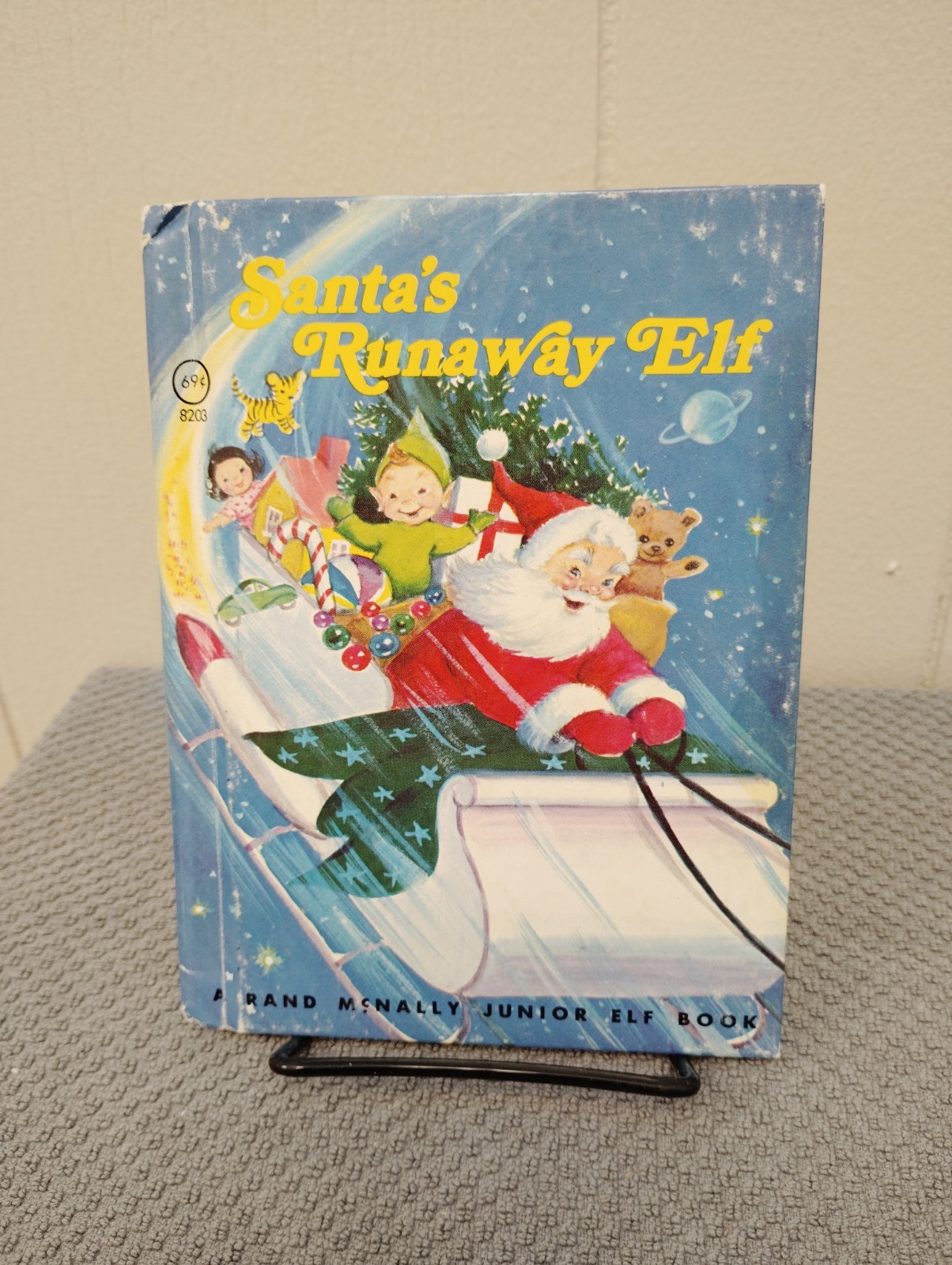 Vintage Santa’s Runaway Elf 1977 Rand McNally Junior Elf Hardback Book