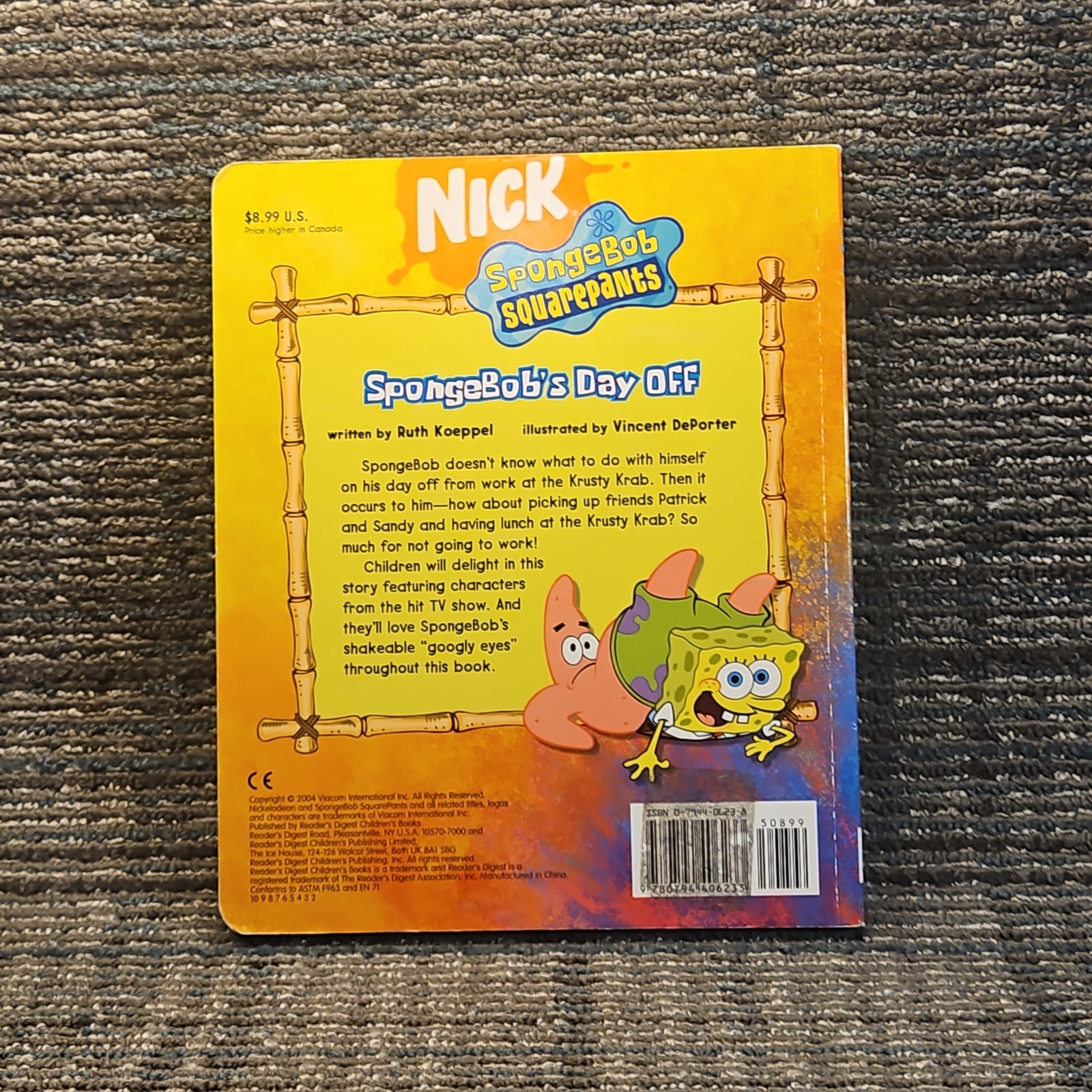 SpongeBob’s Day Off by Ruth Koeppel (2004, Children’s Board Books)