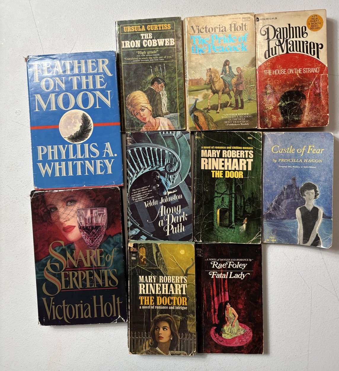 Vintage Gothic Romance Book Lot 10 Romantic Suspense Assorted Authors 1950s -80s