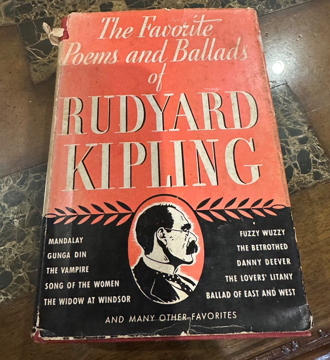 Rudyard Kipling Favorite Poems & Ballads of Rudyard Kipling HC/DJ 1941