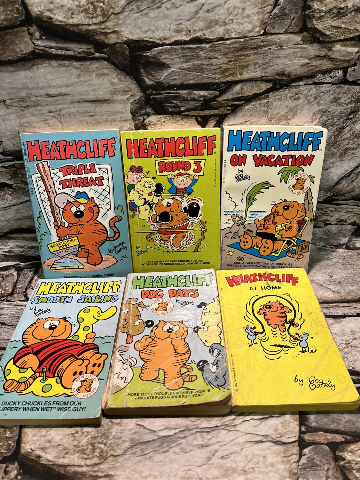 Lot of 6 Heathcliff Books By George Gately Comic Strip Paperback Vintage