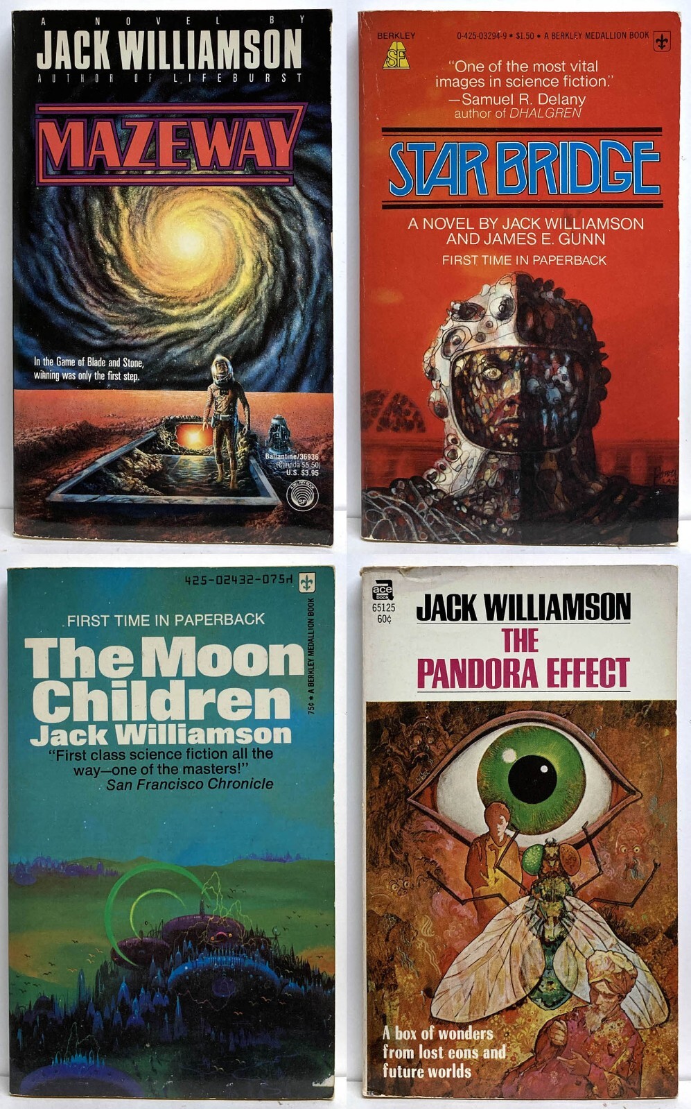 Jack Williamson Lot of 4 mm pb MAZEWAY, STAR BRIDGE, MOON CHILDREN, PANDORA
