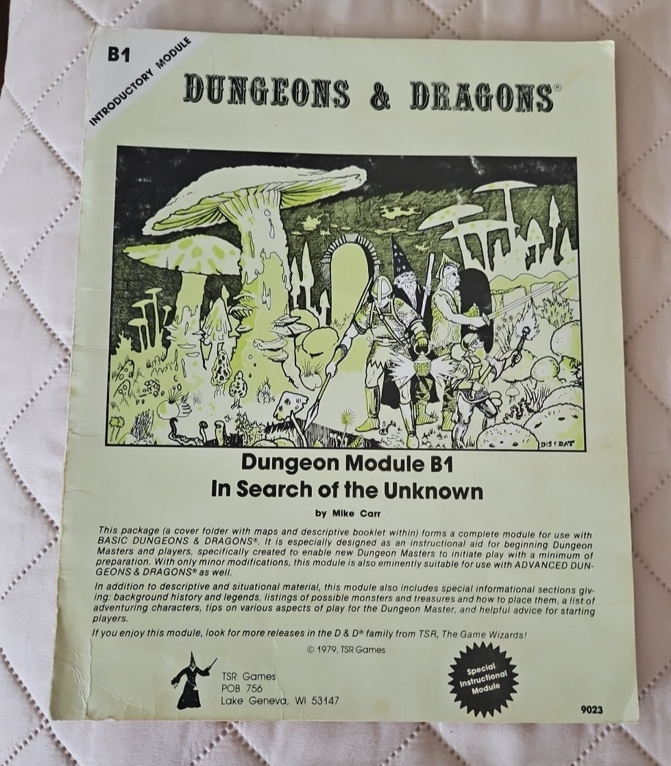 Dungeons & Dragons B1 Introductory Module In Search of the Unknown1979 TSR D&D