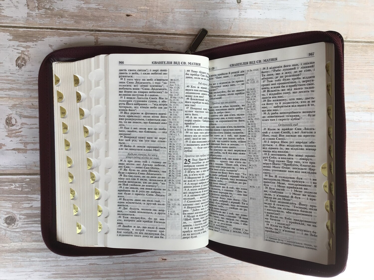 Ukrainian Bible Medium Size Bible 200 x 150 mm / Zipper Thumb Index БІБЛІЯ