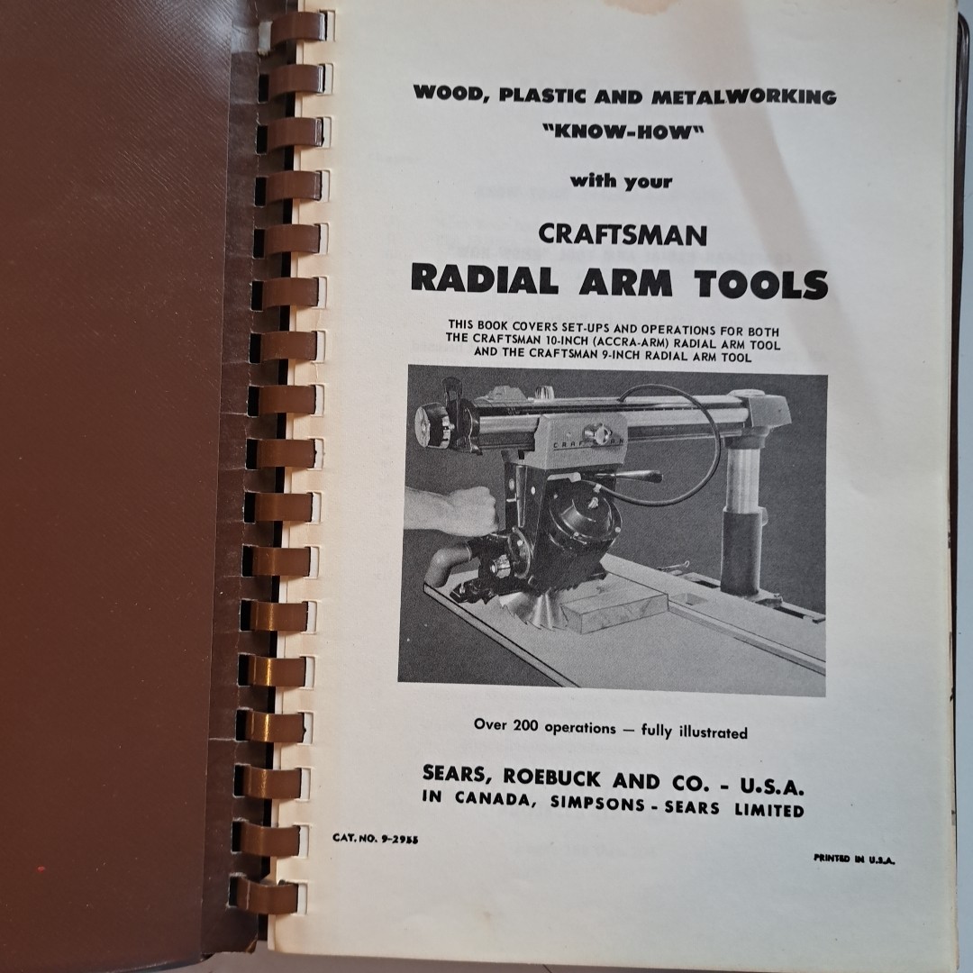 Craftsman VTG Sears MCM Radial Arm Tools Guide Woodworking Projects Illustrated