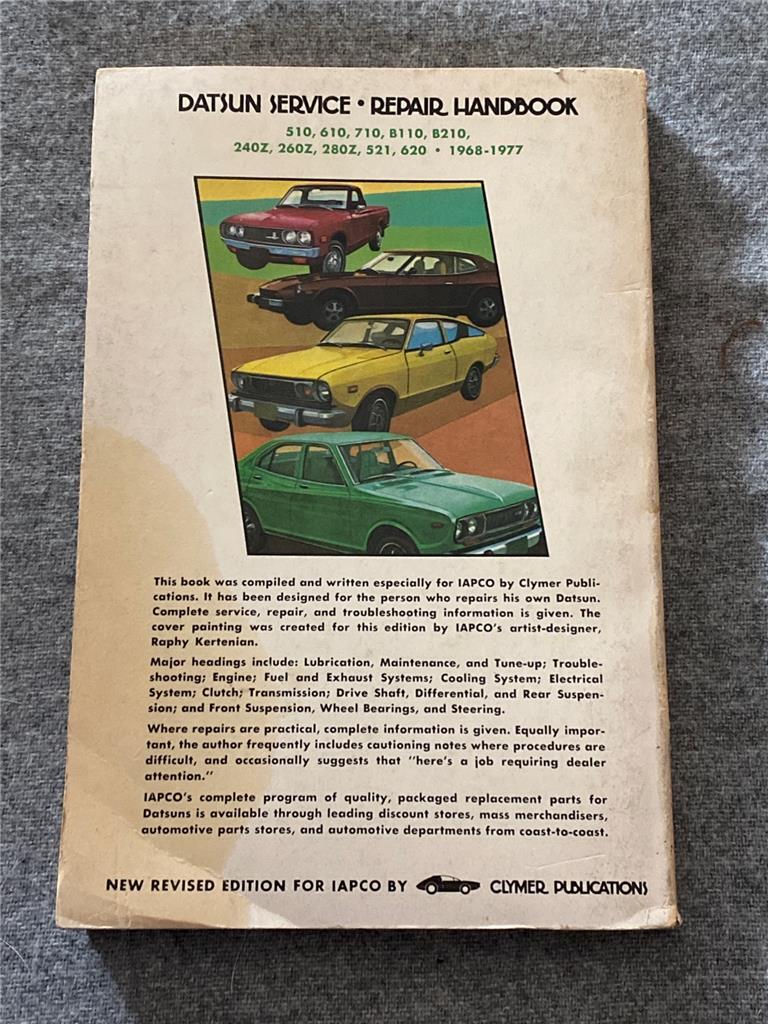 1977 Clymer Publications Datsun Service Repair Handbook