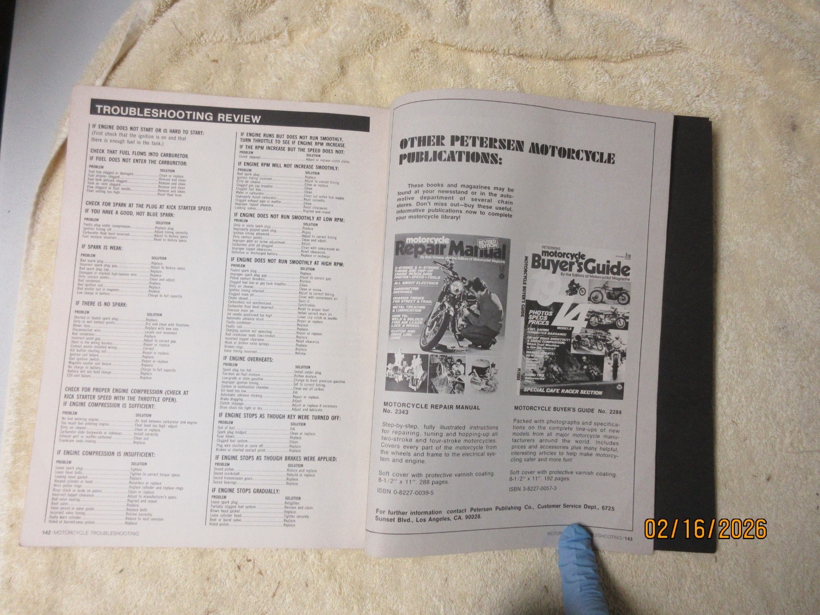 Petersen’s Basic Motorcycle Troubleshooting, circa 1974, paperback,144 pages.