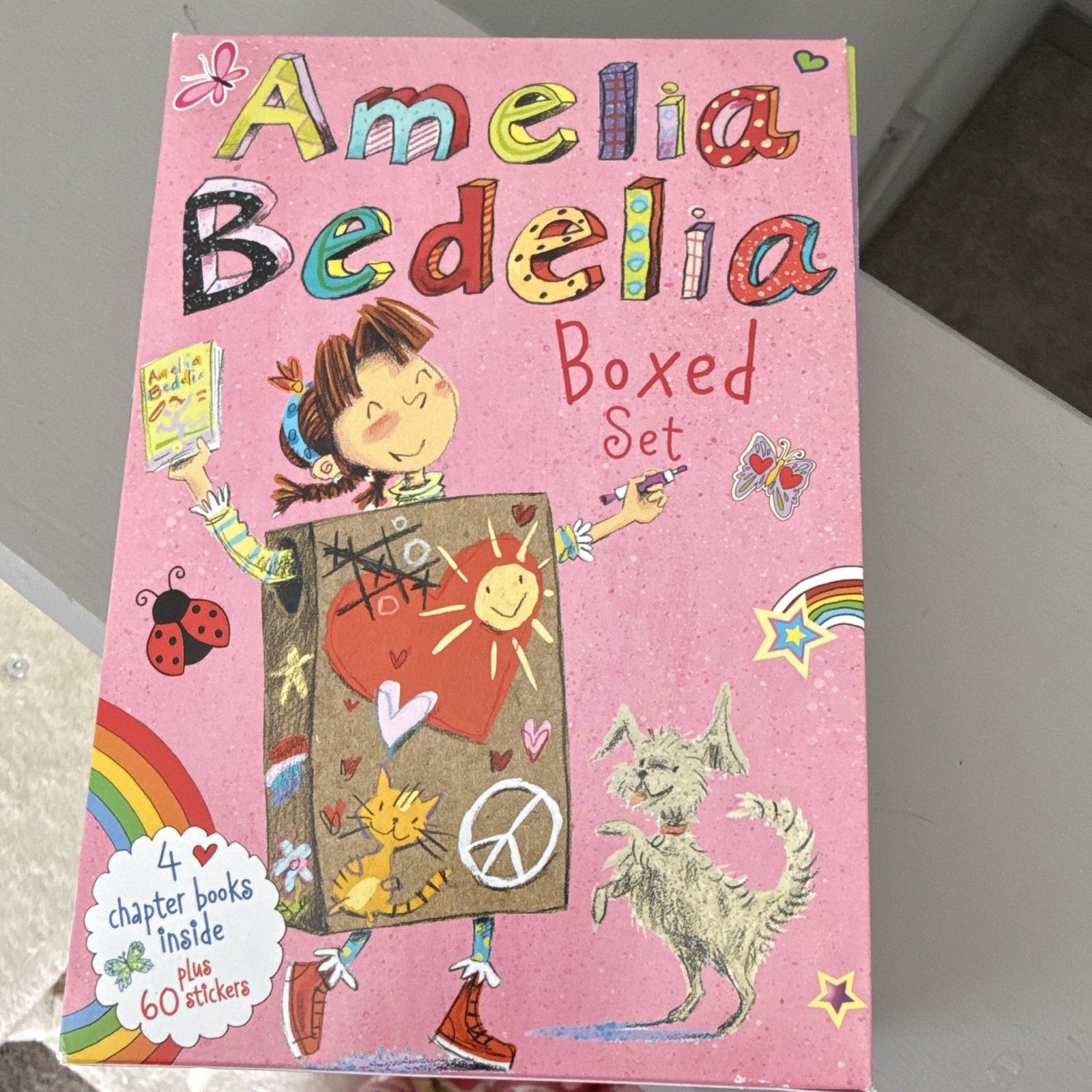 Amelia Bedelia Chapter Books 5-8 Box Set Herman Parish Avril w/some stickers