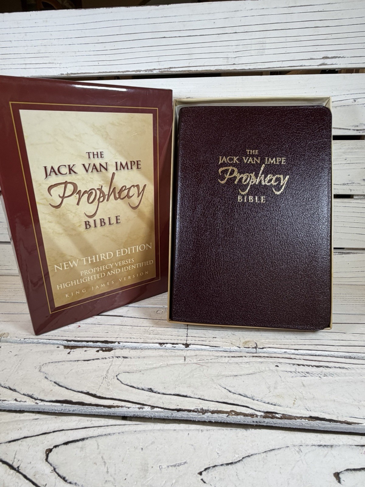 KJV Jack Van Impe Prophecy Bible Burgundy Leather Red Letter Limited Special Ed.
