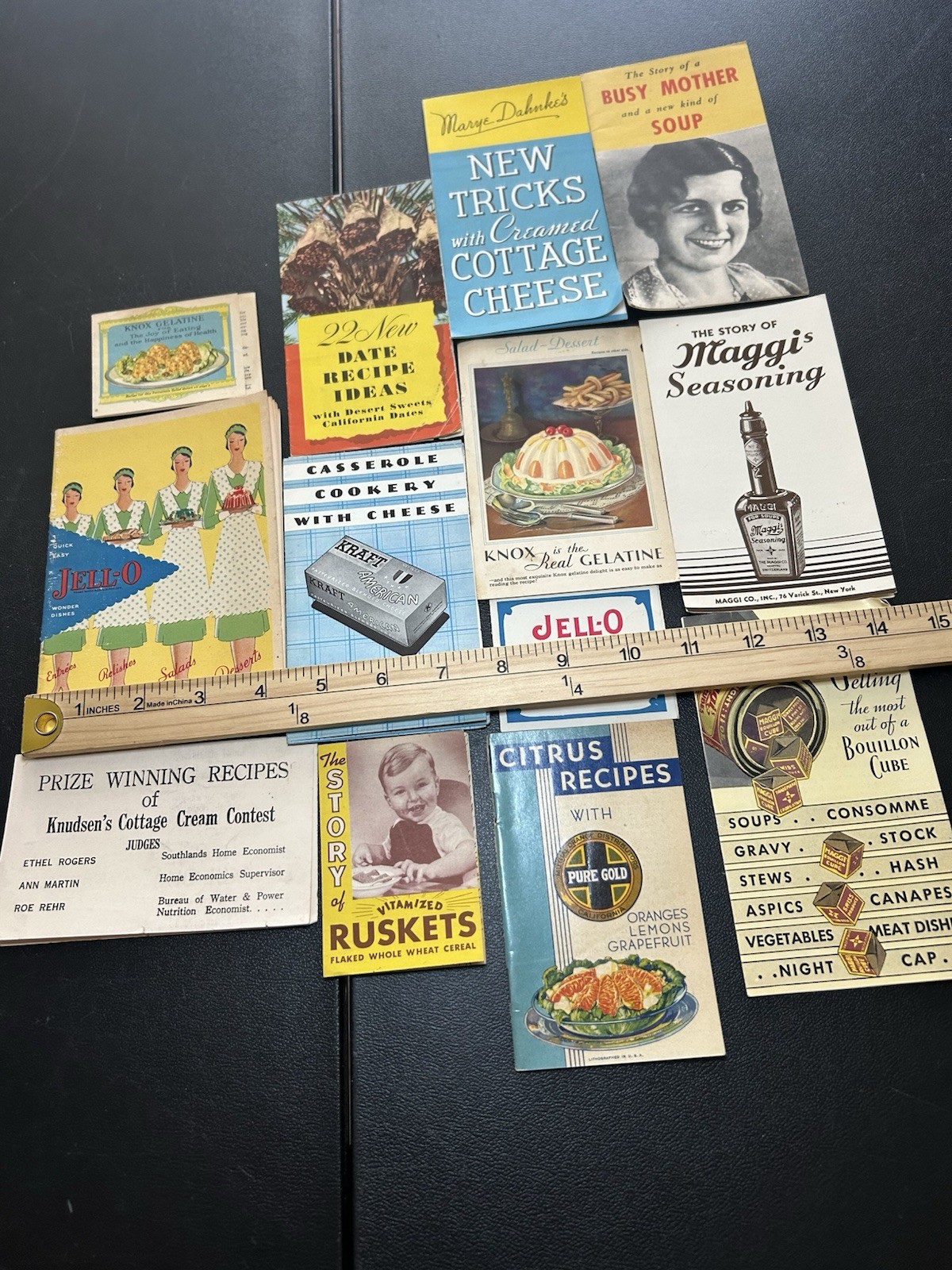 Recipe Cooking Inserts/booklets, Vintage 1929, 1930, 1933 Jello,Date, Soup, Rare