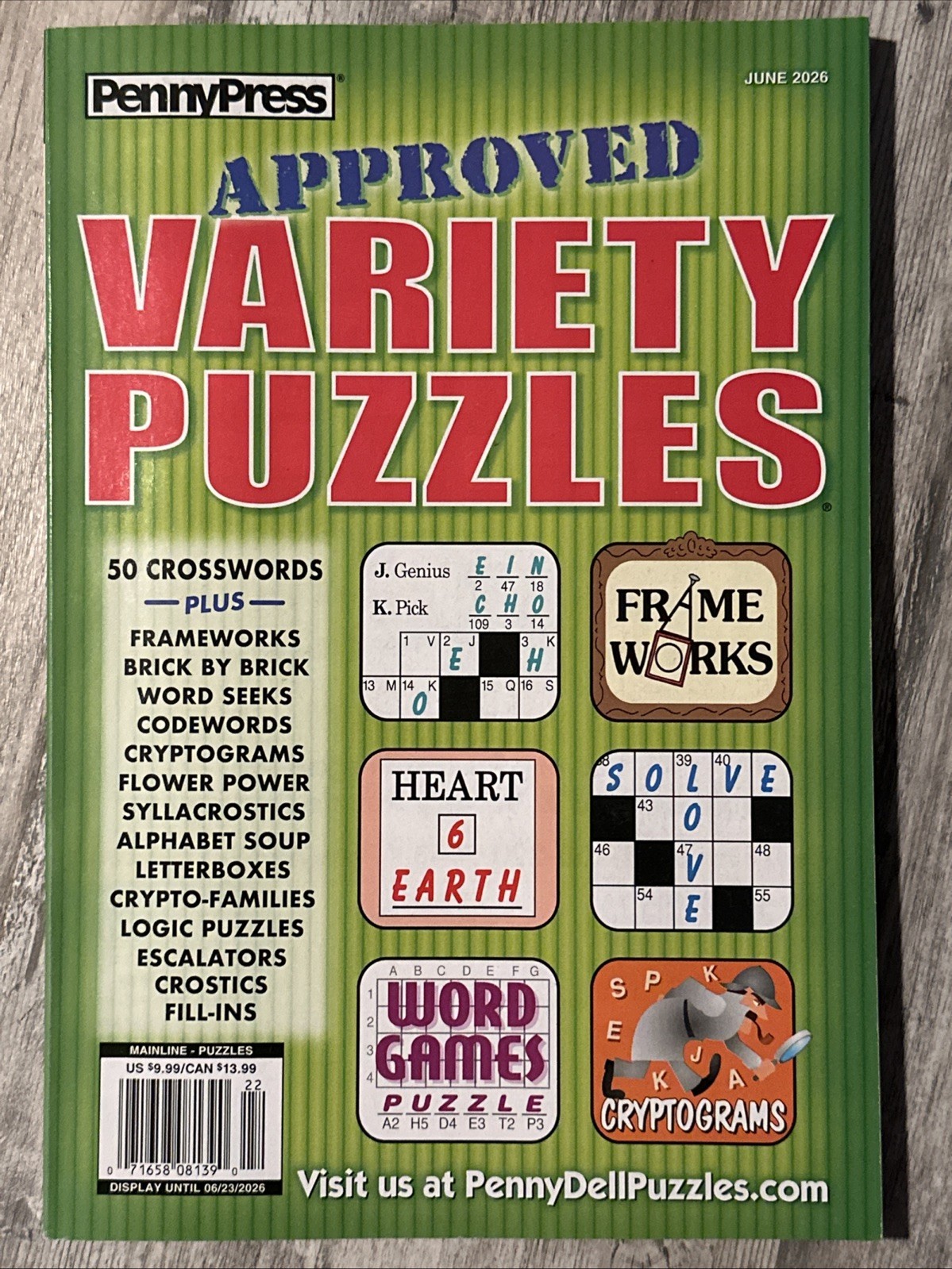 Penny Press Approved Variety Puzzles Magazine June 2026