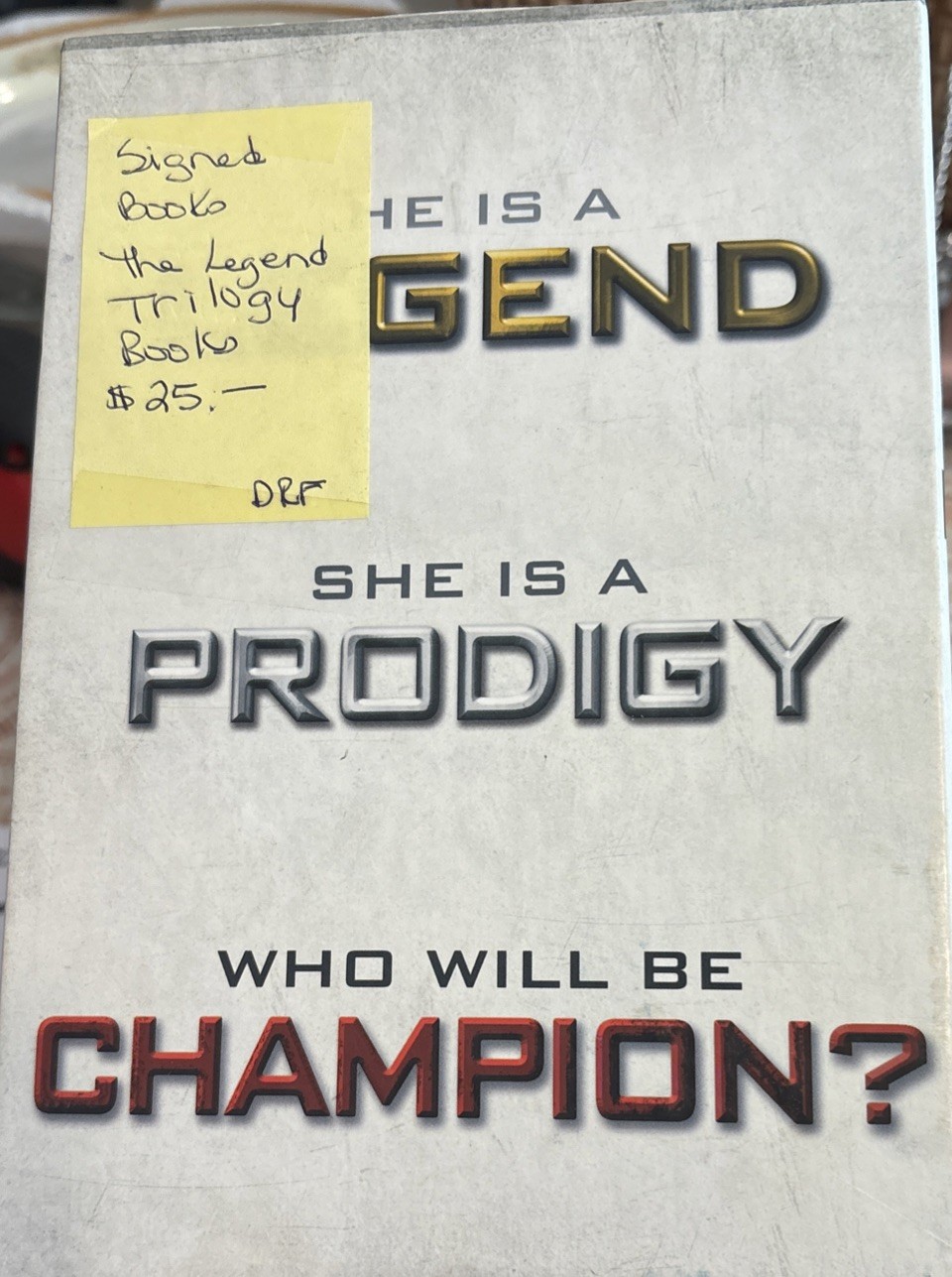 Legend Series 3 Book Set By Marie Lu (Legend, Prodigy, Champion) Autographed ￼