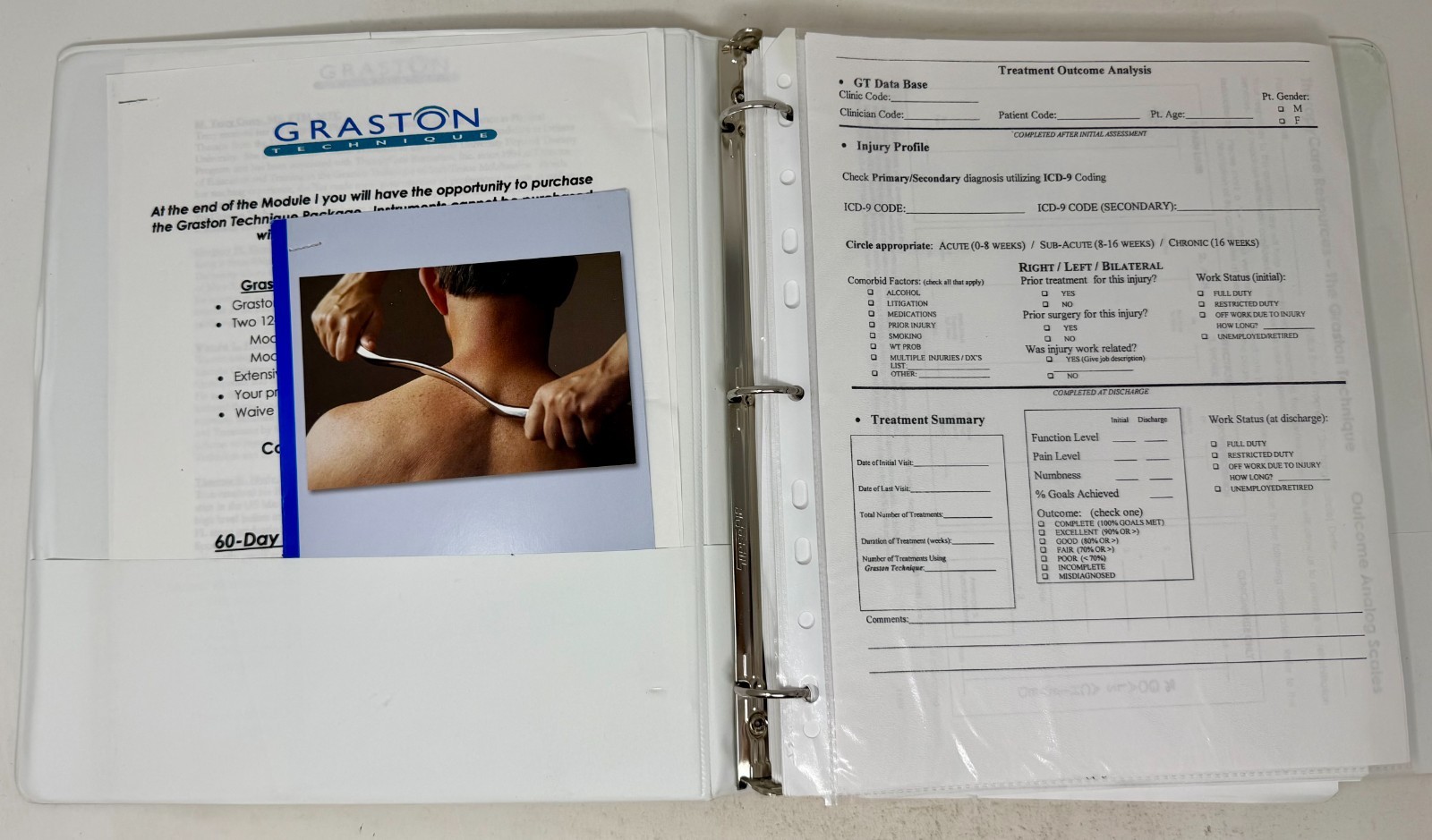 2001 2nd Ed. Graston Technique Instruction Manual Binder Book M. Terry Carey, MS