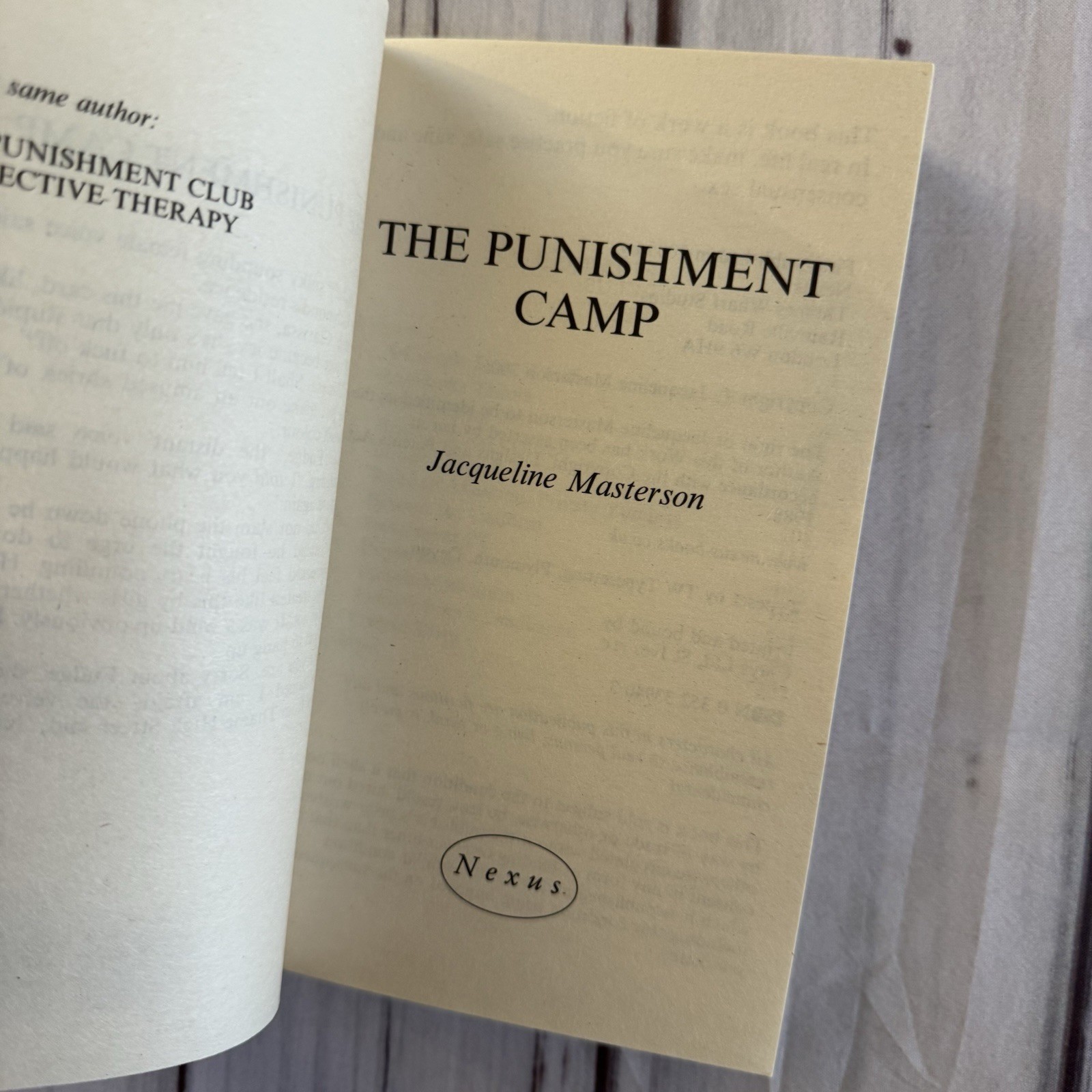 The Punishment Camp Jacqueline Masterson Vintage Erotic Sleaze Smut Nexus 2005