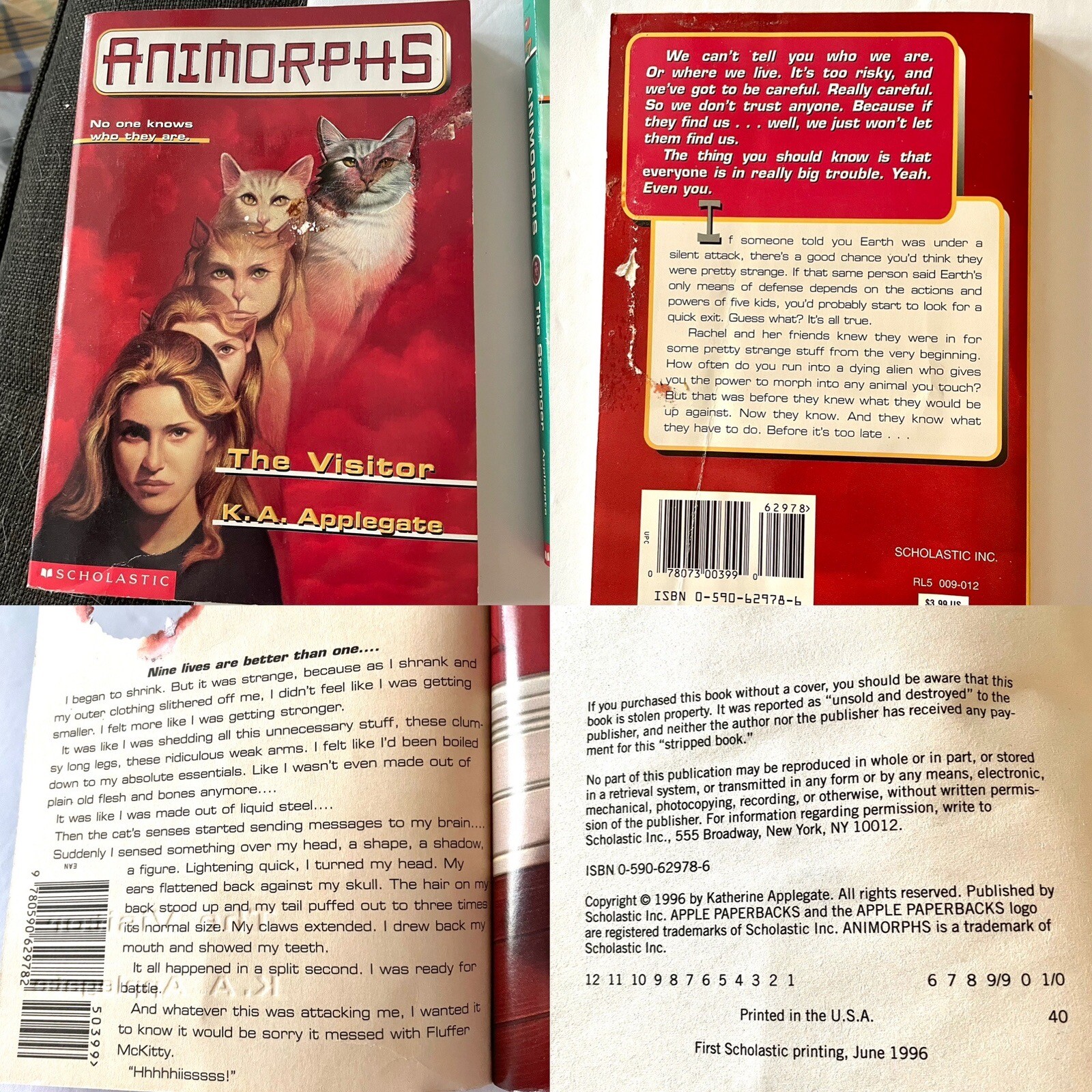 Animorphs Andalite Chronicles Vintage Applegate Kid’s Scholastic 7 Paperbacks