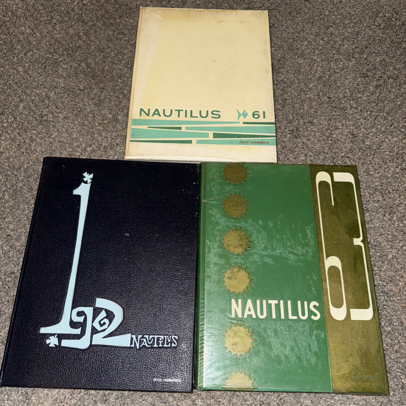 Lot Of 3~ 1961 62 63 THEODORE ROOSEVELT HIGH SCHOOL YEARBOOK FRESNO CA NAUTILUS