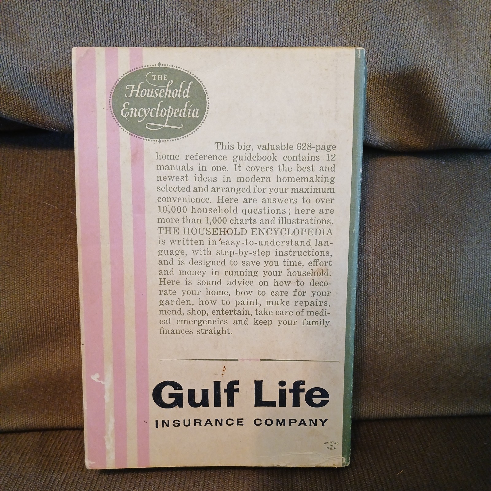 The Household Encyclopedia 1965 Printing for Gulf Life Insurance NH SK Mager