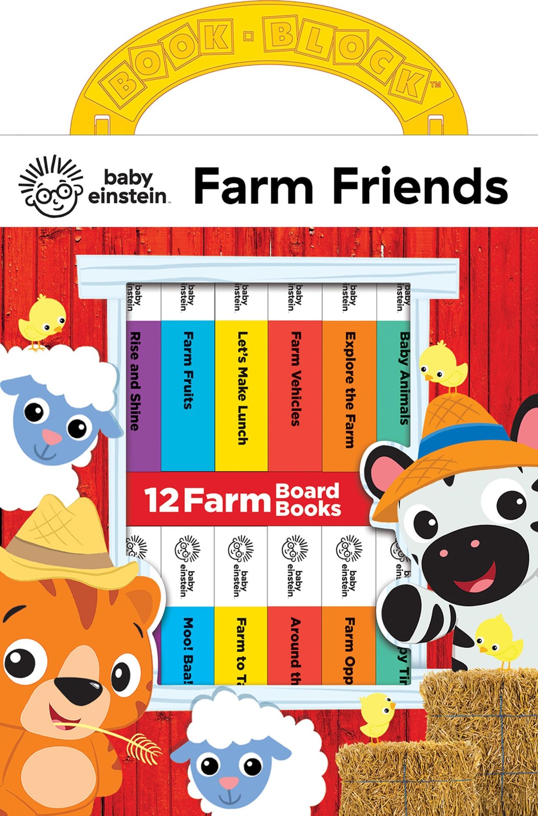 Baby Einstein – Farm Animals My First Library 12 Board Book Set – First Word…