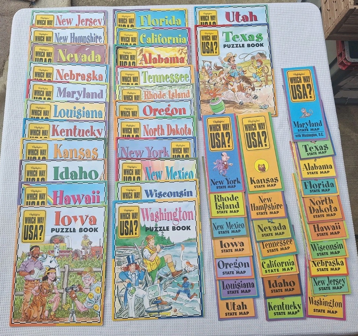 Lot of 24 Highlights Which Way USA Magazine State Activity Puzzle Book with Maps