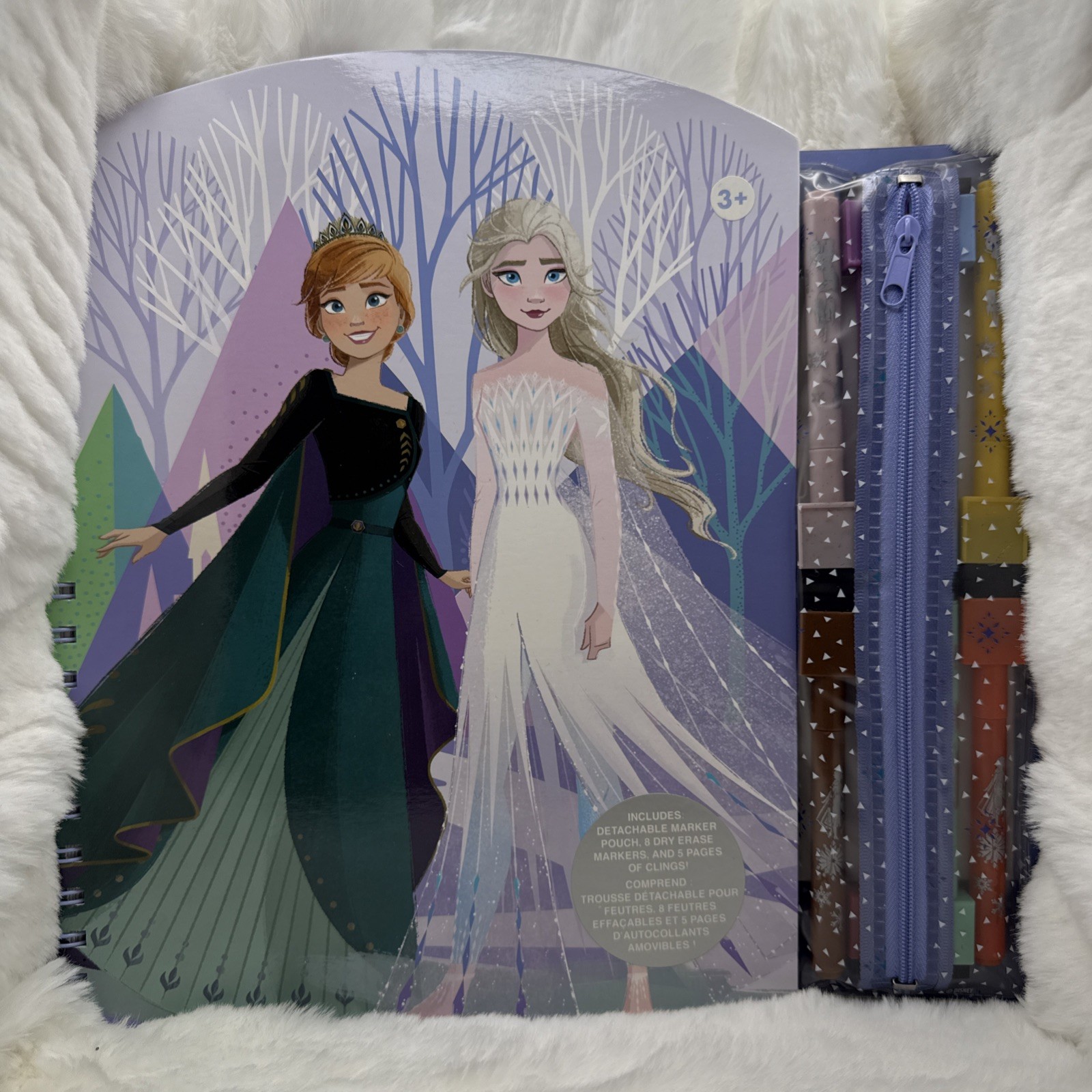 Frozen Spiral Activity Color & Erase 5 Pages Clings – Included Dry Erase Markers