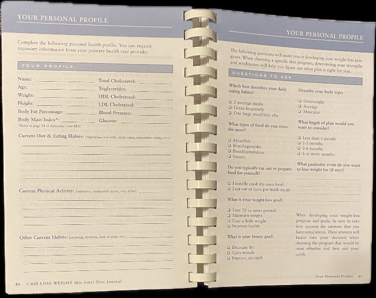 NEW I Will Lose Weight This Time Diet Journal + Bonus Away From Home Journal