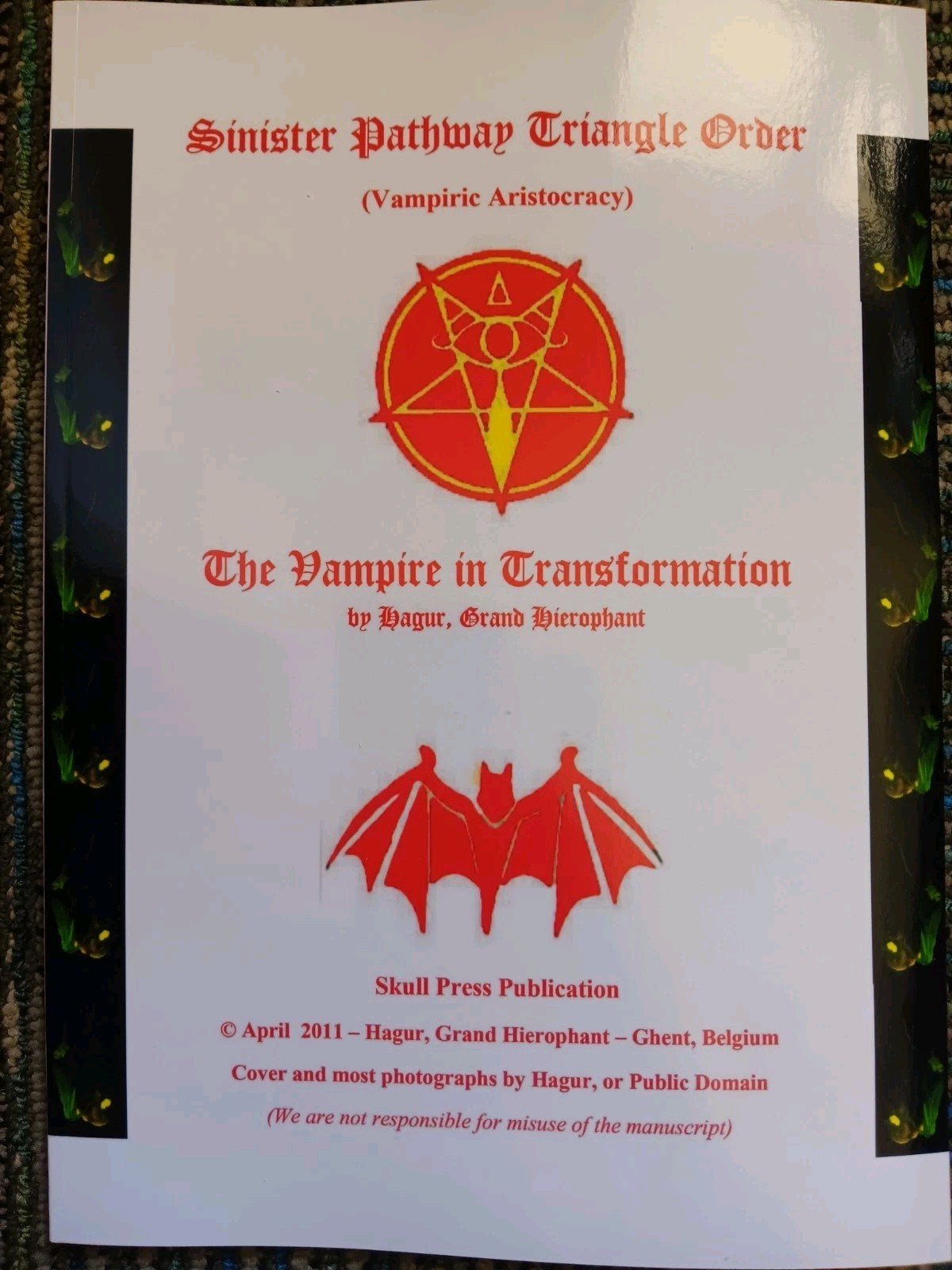 Magister Hagur vampire In Transformation order of nine angles Satanism ONA/O9a