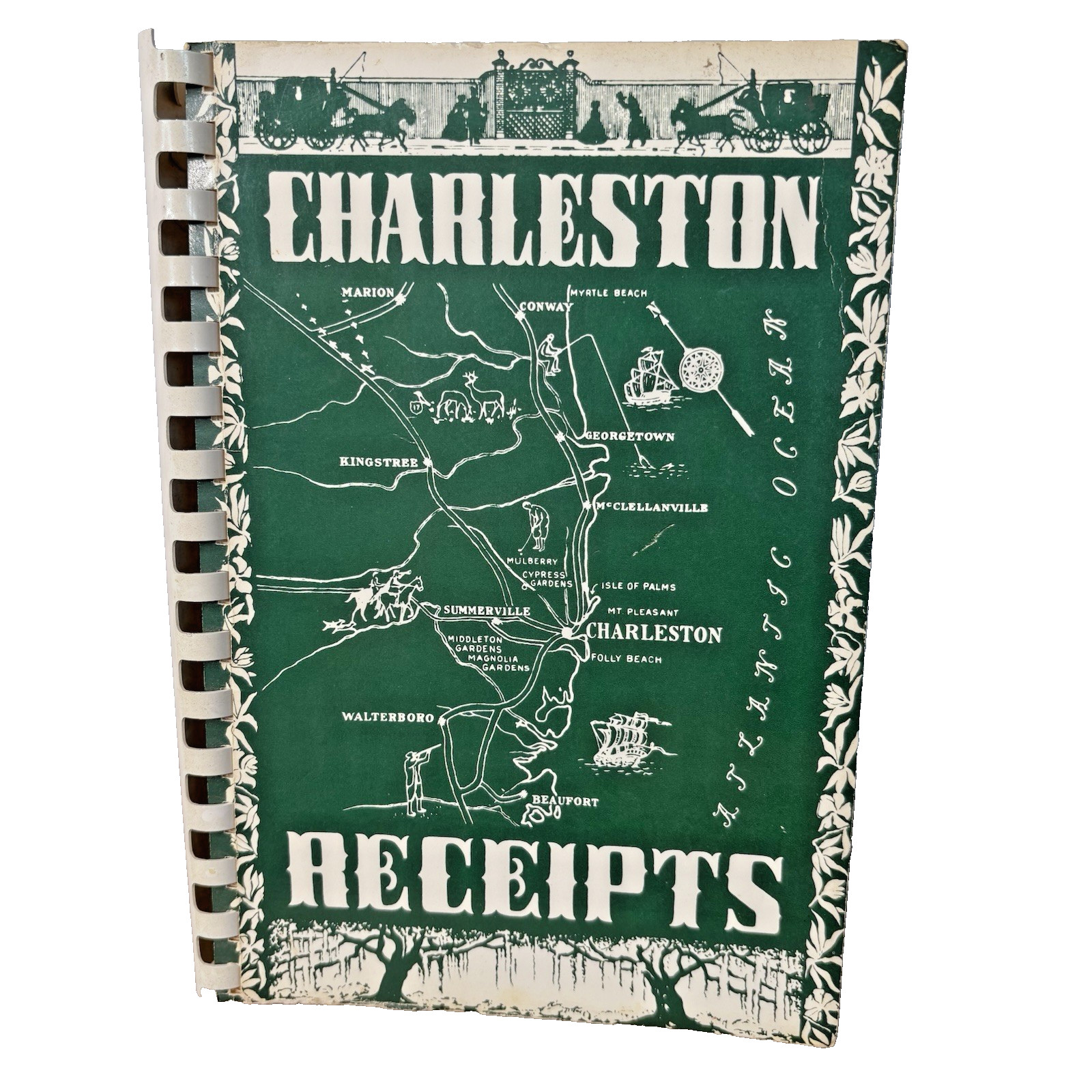 1950 Charleston Receipts Cookbook Vtg 1986 Reprint Junior League Spiral Southern