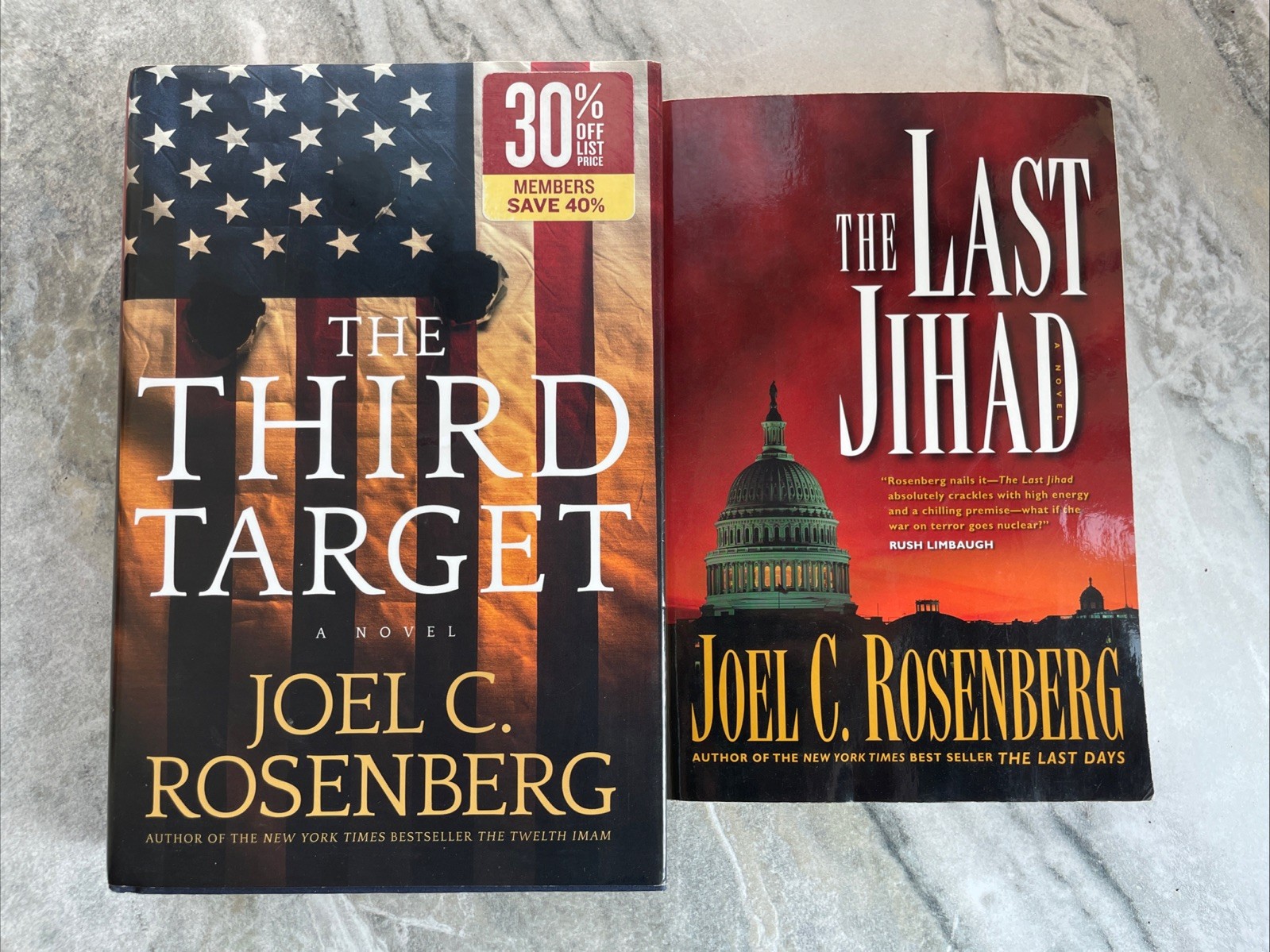 2 Books Joel C. Rosenberg HC PBK The Third Target The Last Jihad Tyndale
