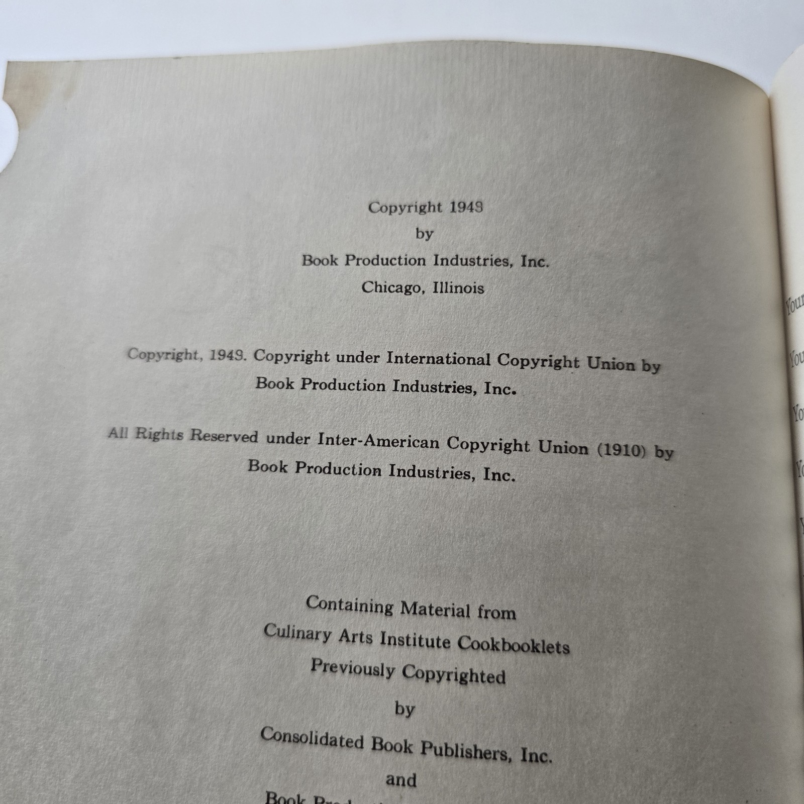 Culinary Arts Institute ENCYCLOPEDIC COOKBOOK 1949 Vintage Ruth Berolzheimer