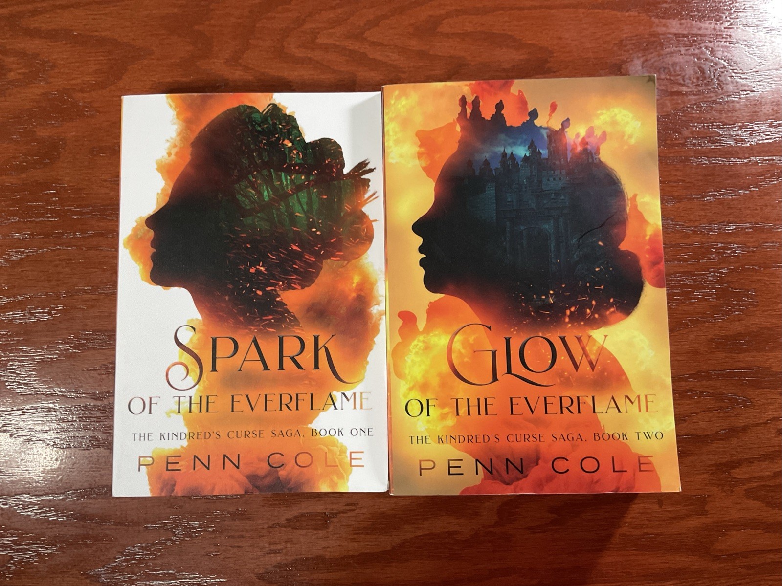 2 Book Lot Spark of the Everflame, Glow, The Kindred’s Curse Saga Penn Cole