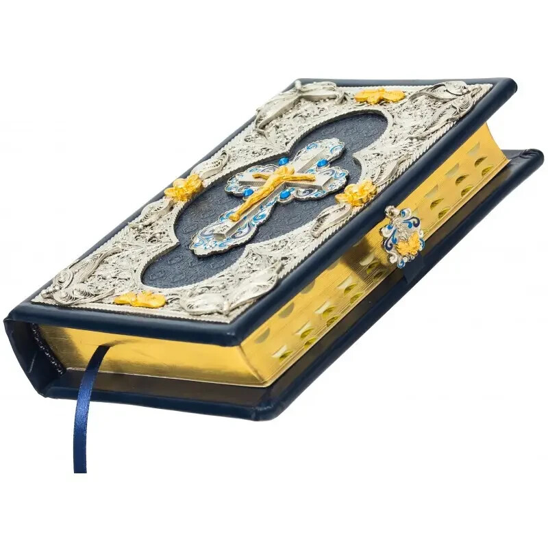 in Russian Bible Leather Gilding Silvering Gift Exclusive Библия 13x19cm Библия
